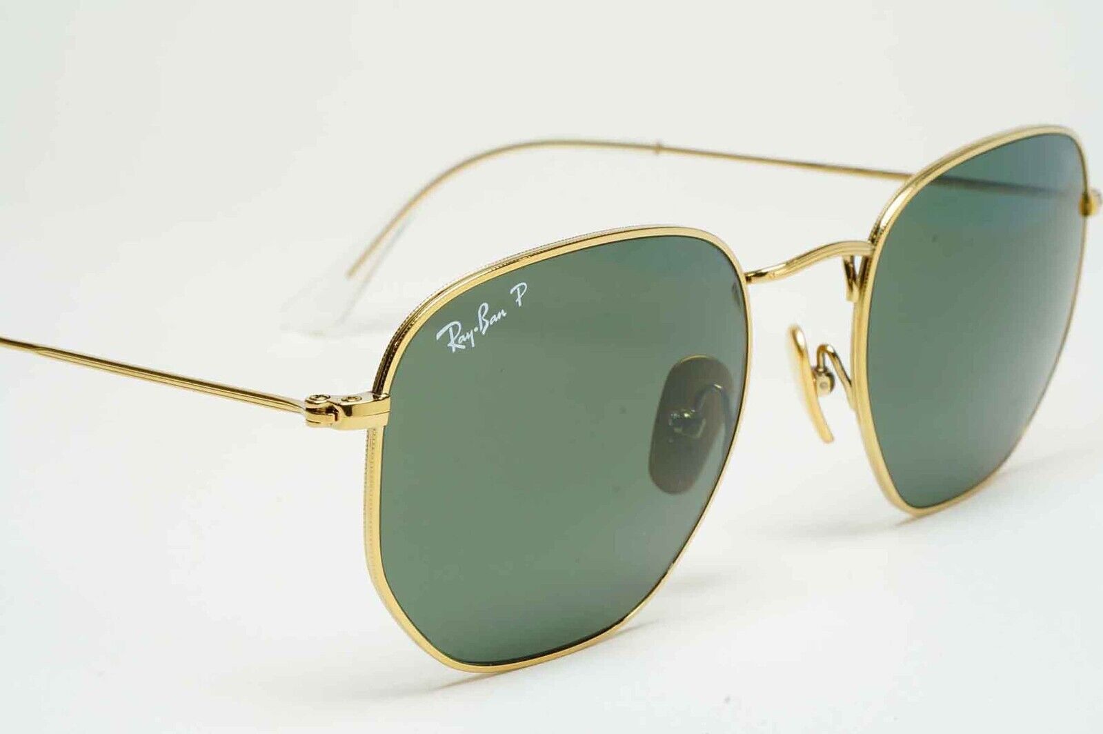 Ray-Ban Sunglasses Hexagonal Titanium Polarised Gold Green RB 8148 9216/58 54mm