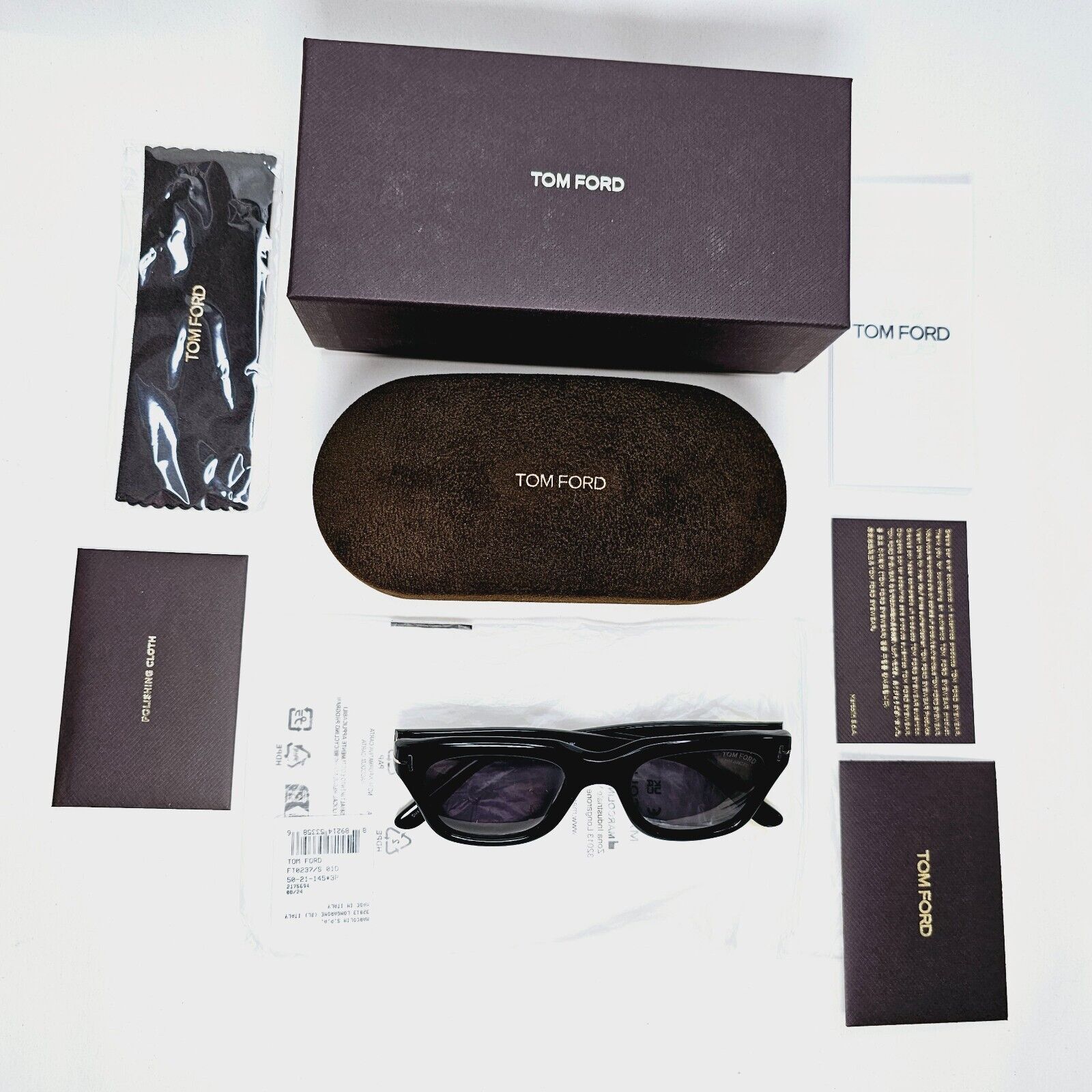 Tom Ford Sunglasses Snowdon Polarized Black Grey James Bond TF 237 FT0237 01D