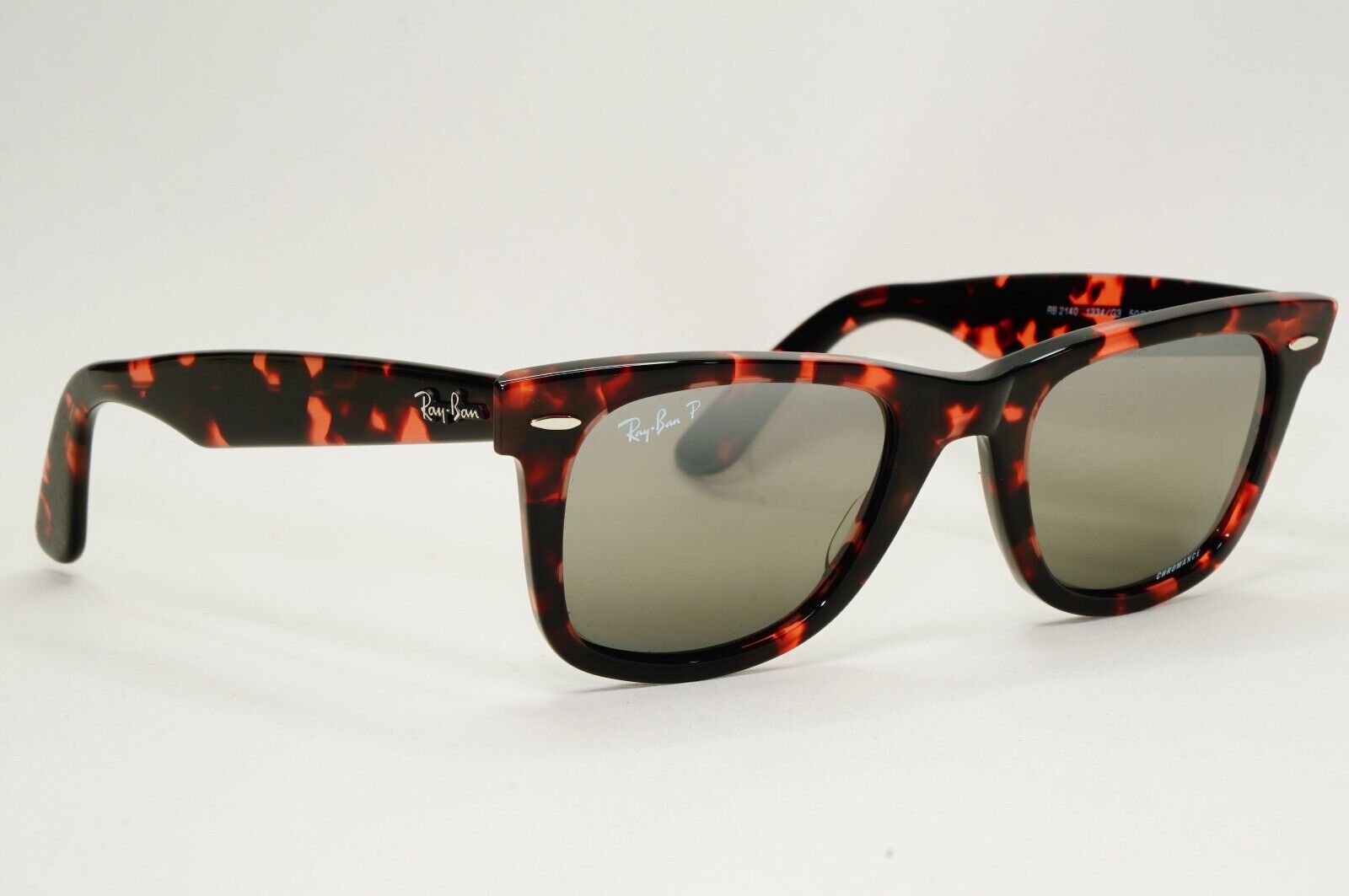 Ray-Ban Sunglasses Wayfarer Polarised Chromance Brown Havana RB 2140 1334/G3