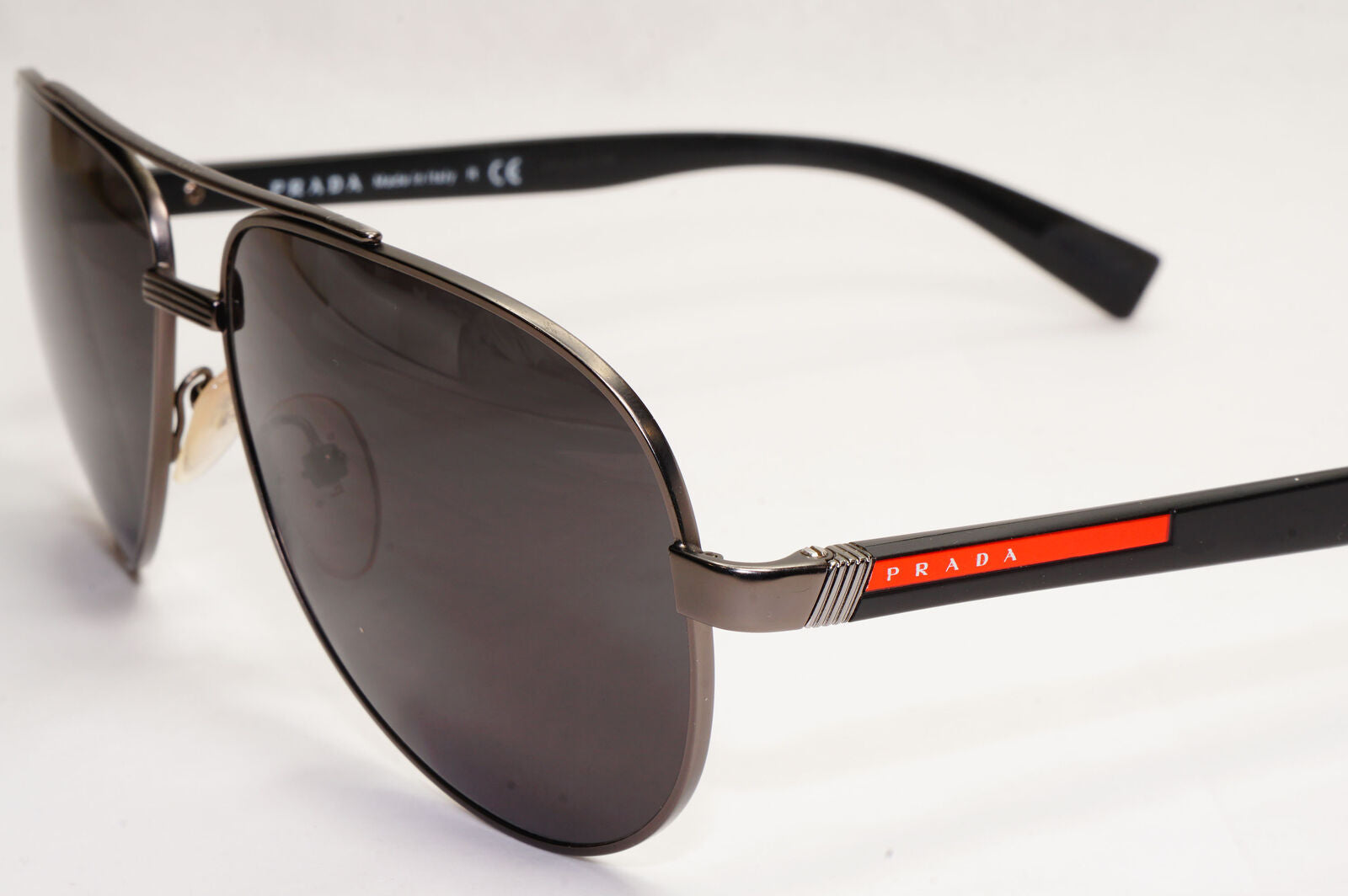 Prada Sunglasses Black Pilot Gunmetal Grey PS58US SPS 58U 7CQ-5S0 63mm 140124