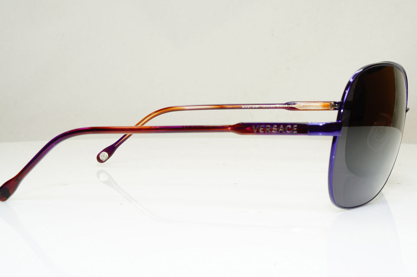 Versace Violet Womens Vintage Sunglasses Black Brown Square 2124 1230/5E 29269