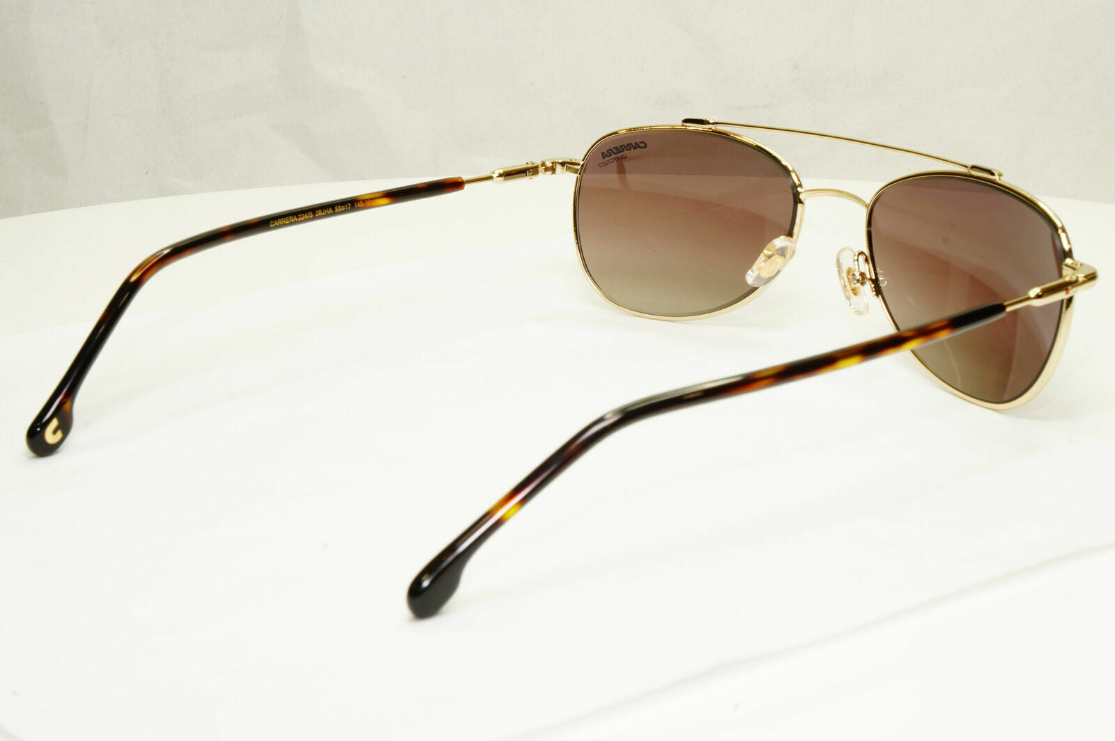 Carrera Gold Sunglasses Pilot Brown Gradient Fade Mens Metal 224 06JHA 55mm