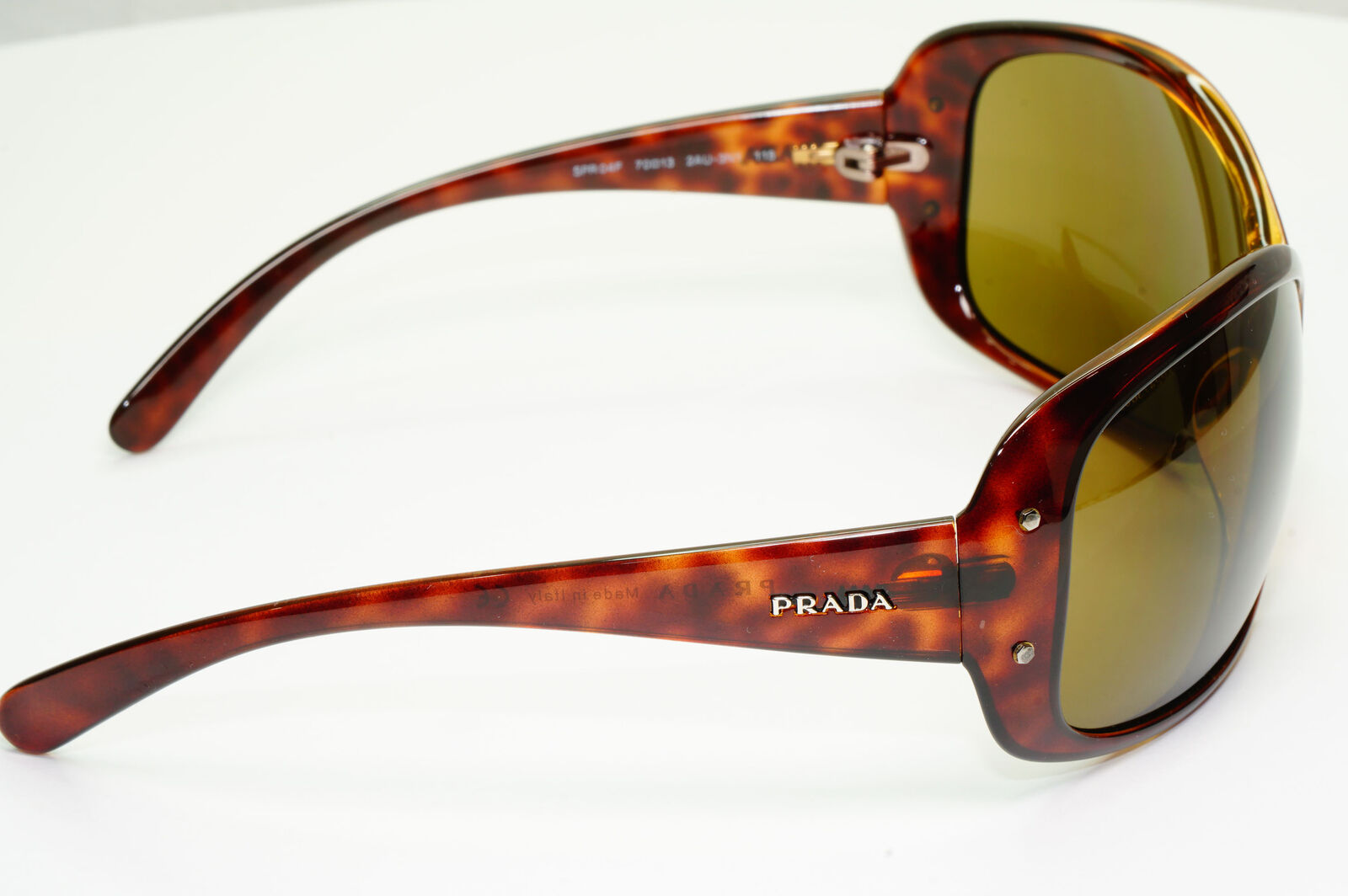 Prada 2005 Vintage Sunglasses Tortoise Brown Wrap PR04FS SPR 04F 2AU-3N1 020822