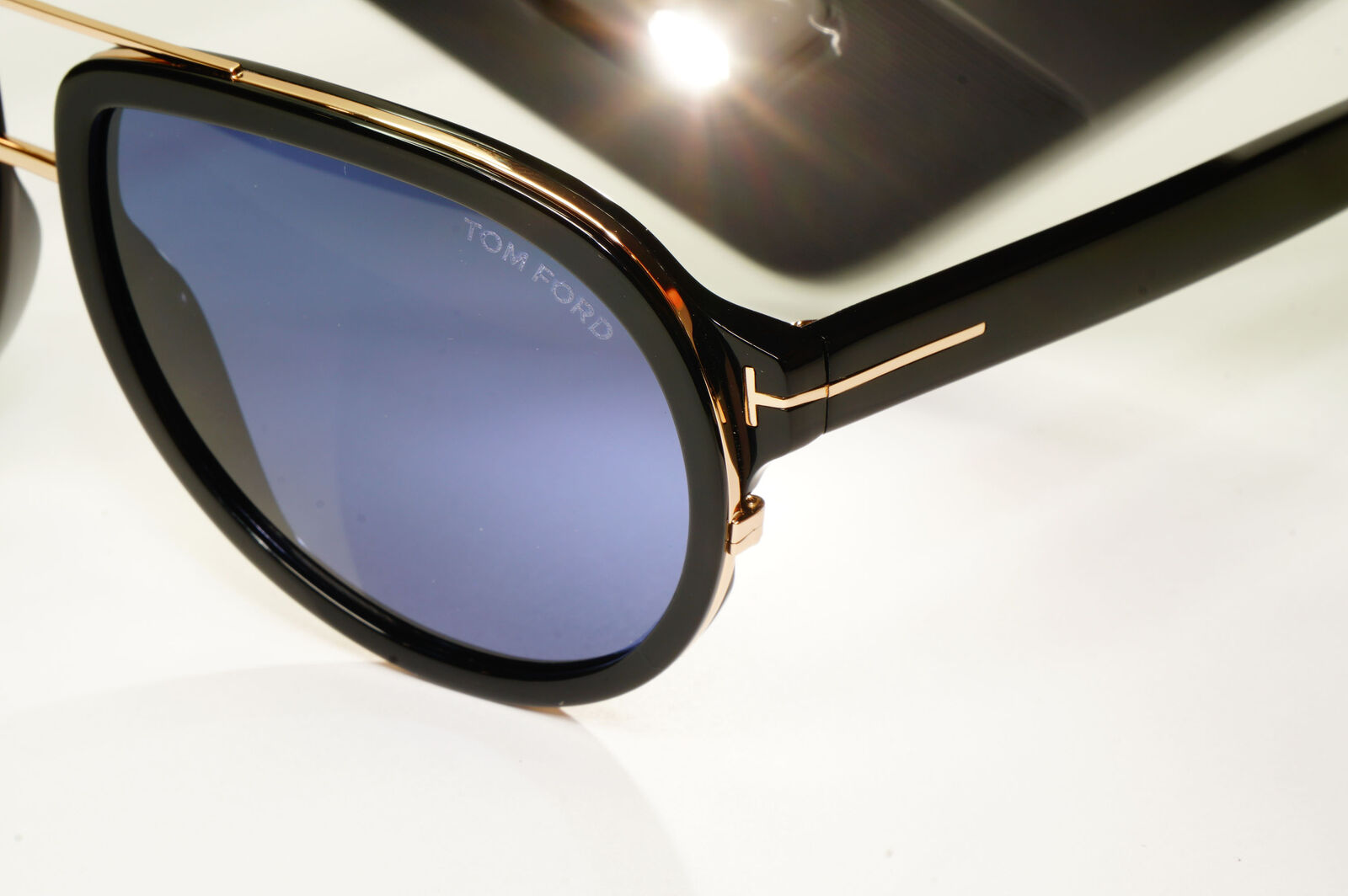 Tom Ford Geoffrey Sunglasses Black Blue Gold Pilot Designer Mens TF 779 01V