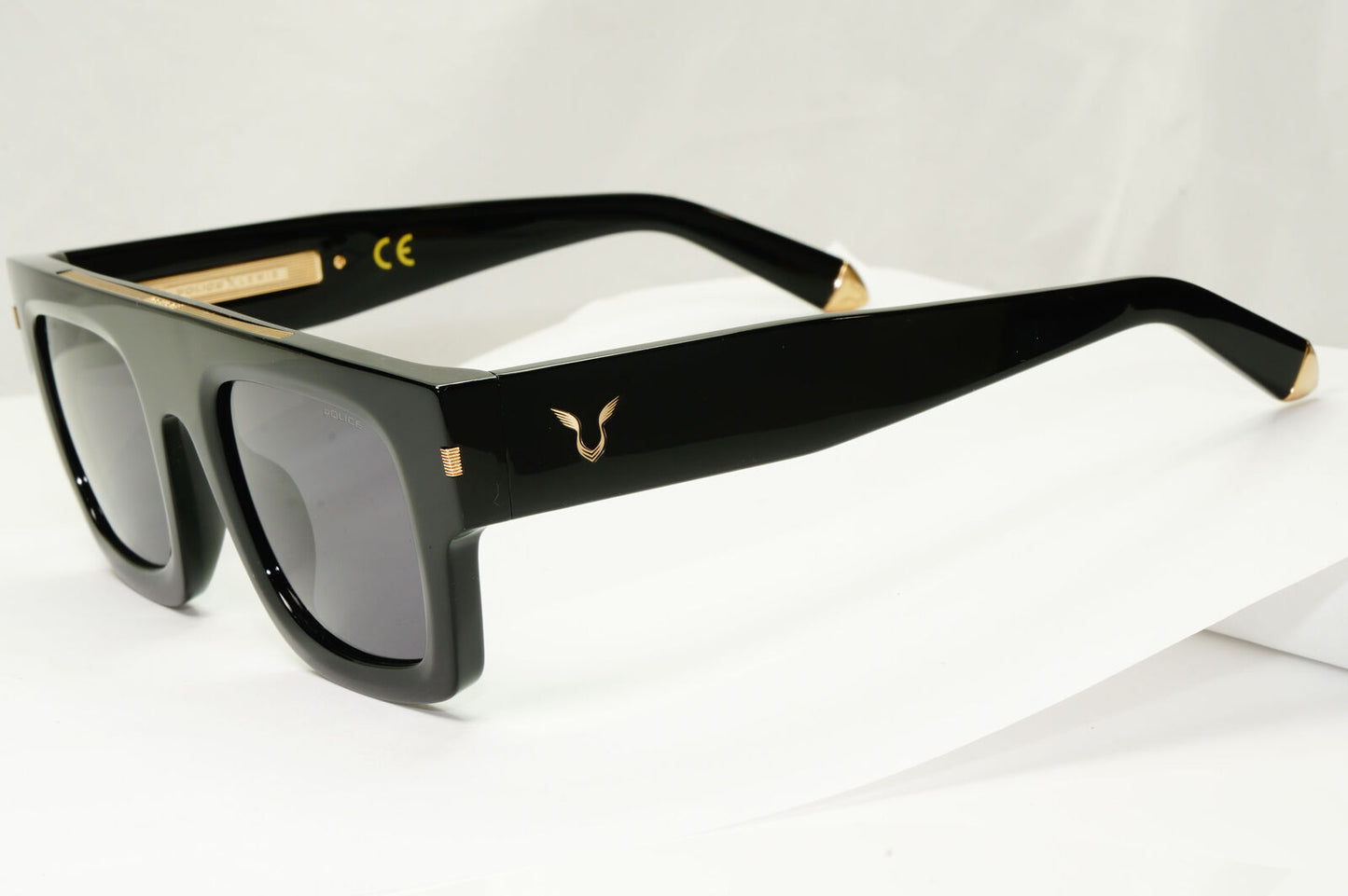 Police Lewis Hamilton F1 Sunglasses Black Gold Square Acetate SPL E13 COL 0BLK