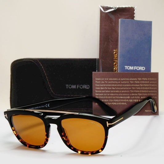 Tom Ford Sunglasses Holt Black Brown Havana Gold Bridge FT0516 TF 516 05E