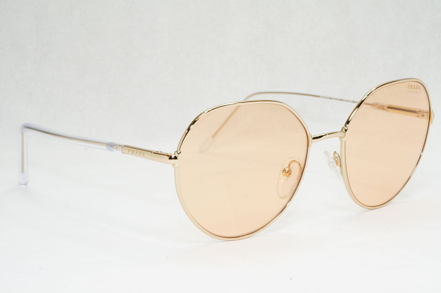 Prada Sunglasses Photochromic Gold Orange Round PR65XS SPR 65X ZVN-09D 58mm