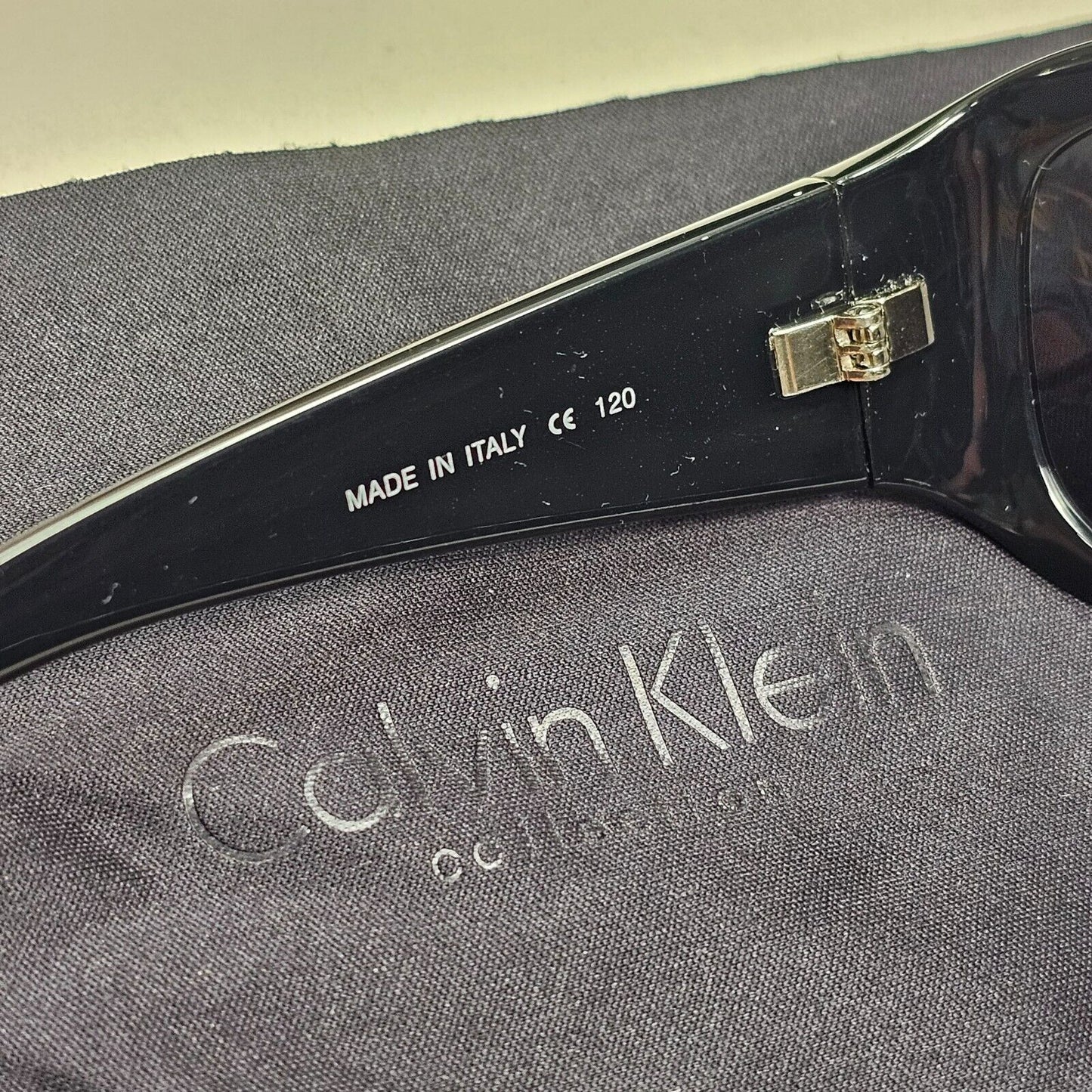 Calvin Klein Sunglasses 2005 Vintage Black Grey Wrap Retro 838S 090 121124