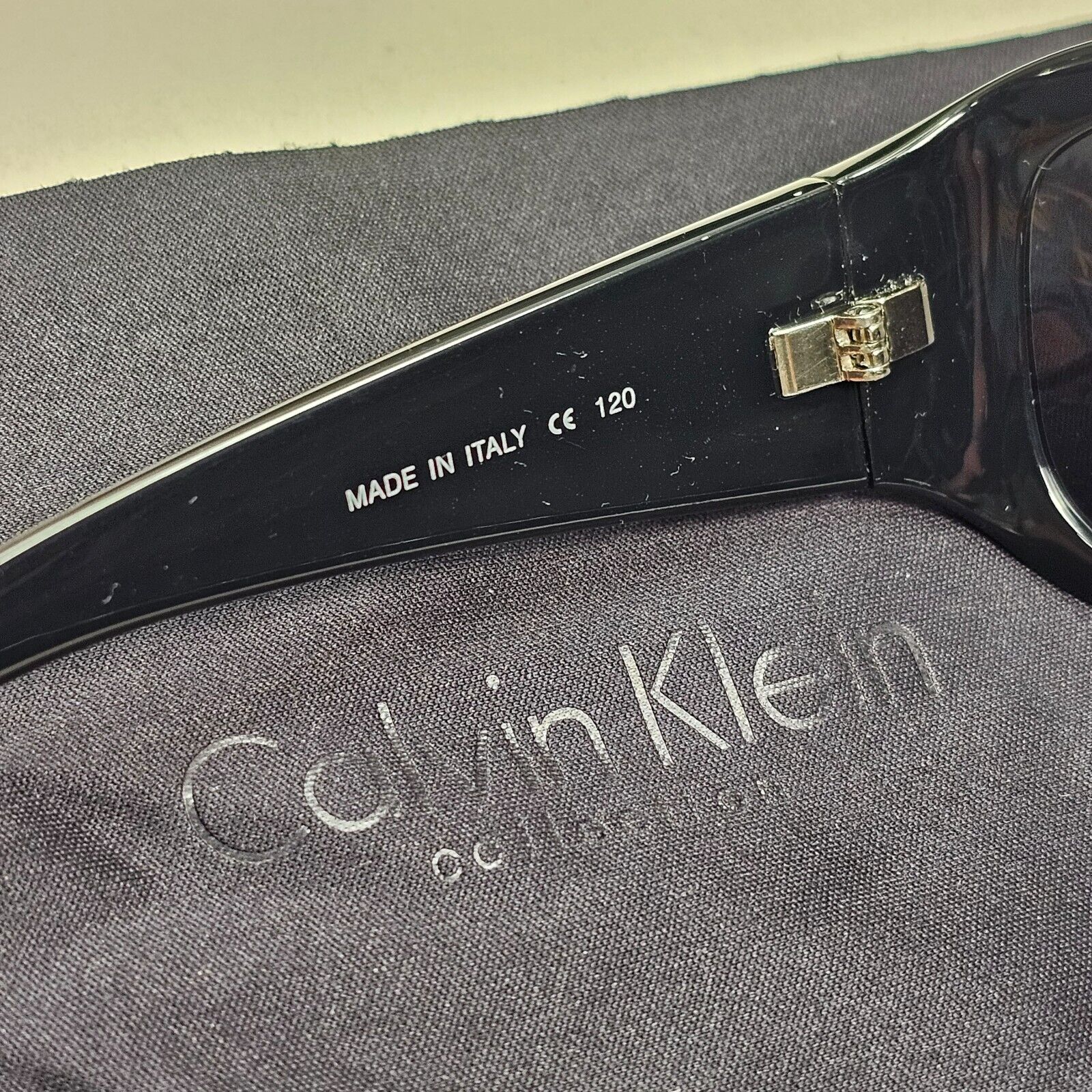 Calvin Klein Sunglasses 2005 Vintage Black Grey Wrap Retro 838S 090 121124
