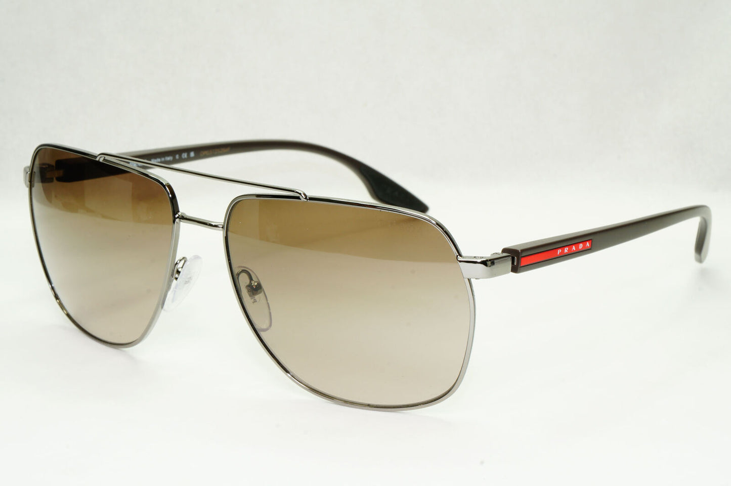 Prada Sunglasses Brown Pilot Gradient Gunmetal PS55VS SPS 55V 5AV-1X1 62mm