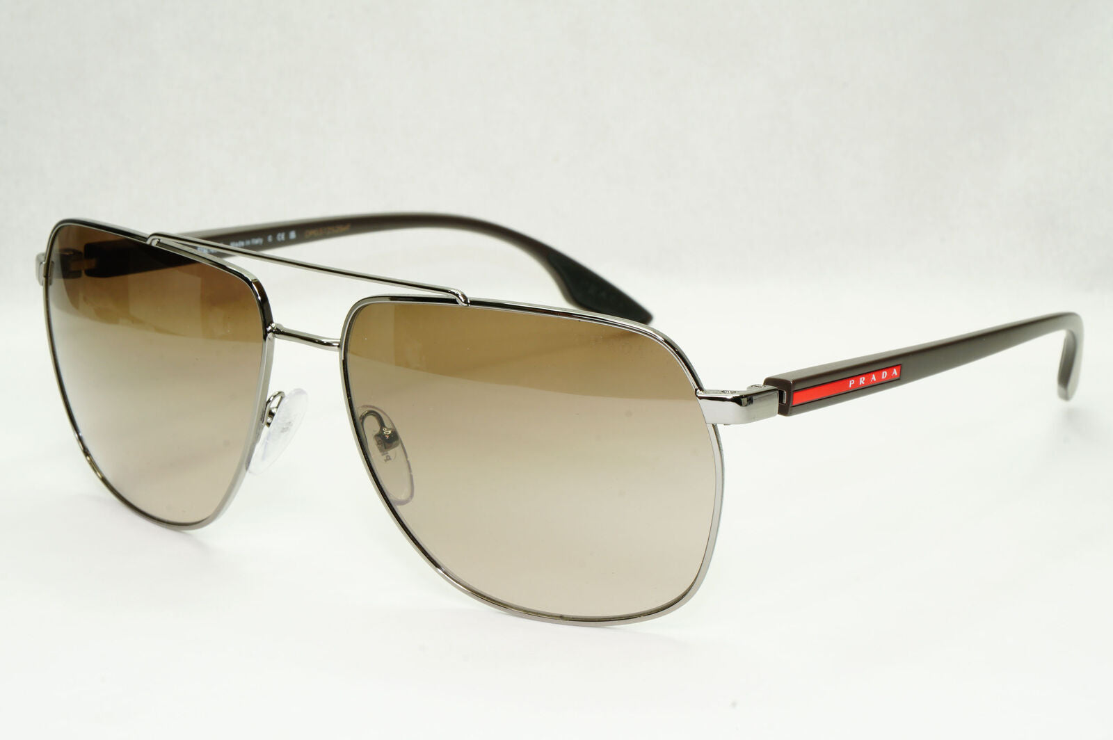 Prada Sunglasses Brown Pilot Gradient Gunmetal PS55VS SPS 55V 5AV-1X1 62mm