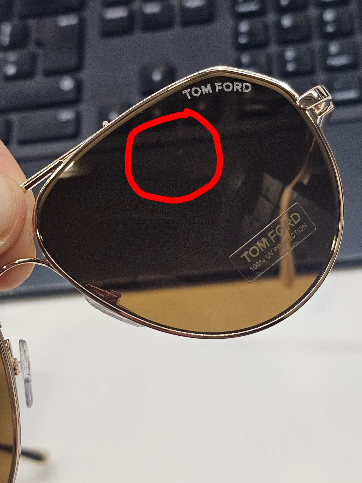 Tom Ford Gold Pilot Sunglasses Metal Mens Brown Andes TF 670 28E FT0670 A
