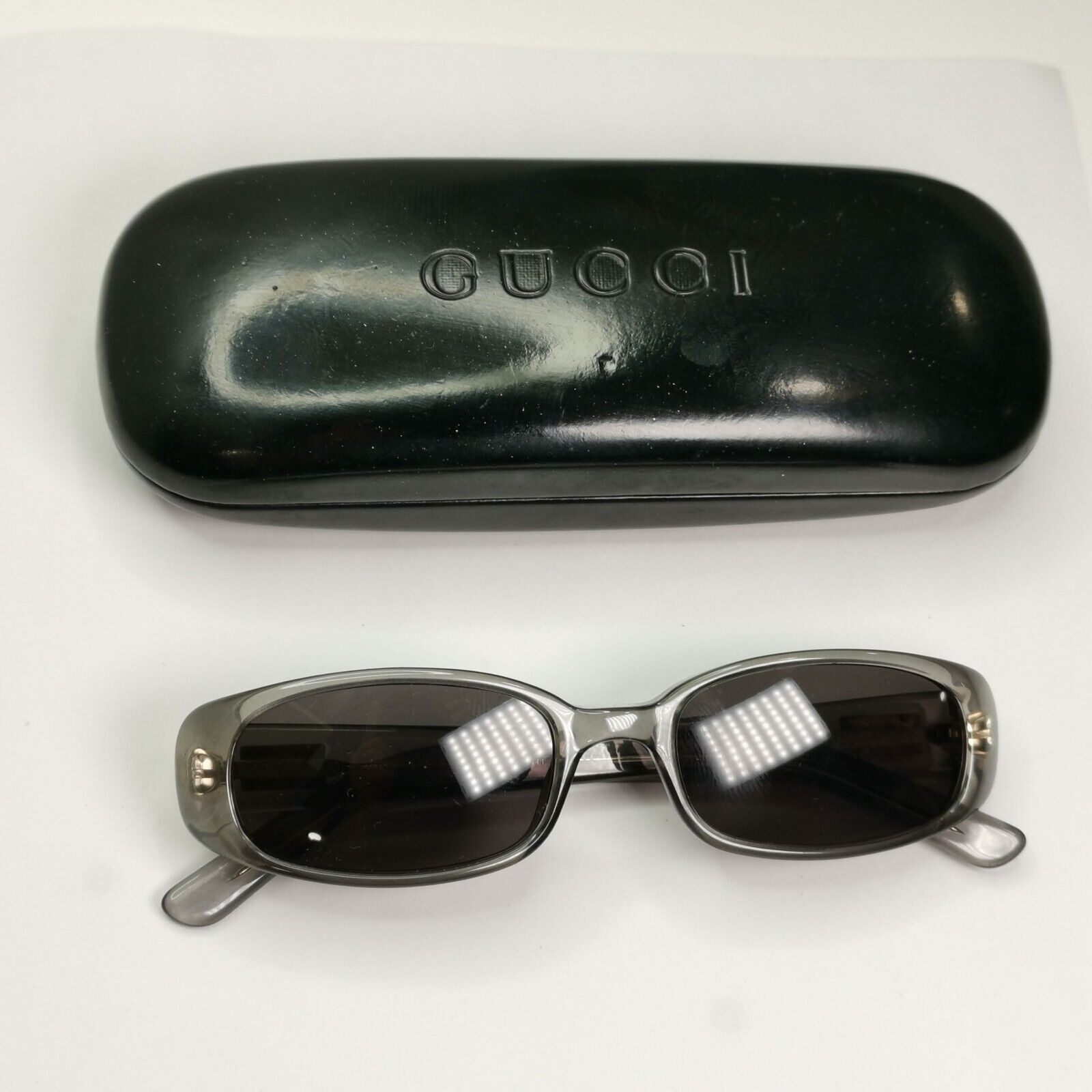 Gucci Sunglasses 1998 Vintage  Transparent Grey Rectangle GG 2452/S E7W 261024