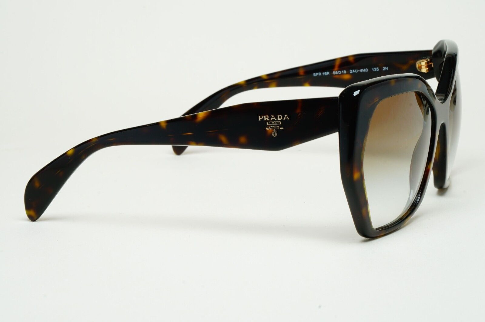 Prada Sunglasses Hexagonal Brown Tortoise Square PR16RS SPR 16R 2AU-4M0 56mm
