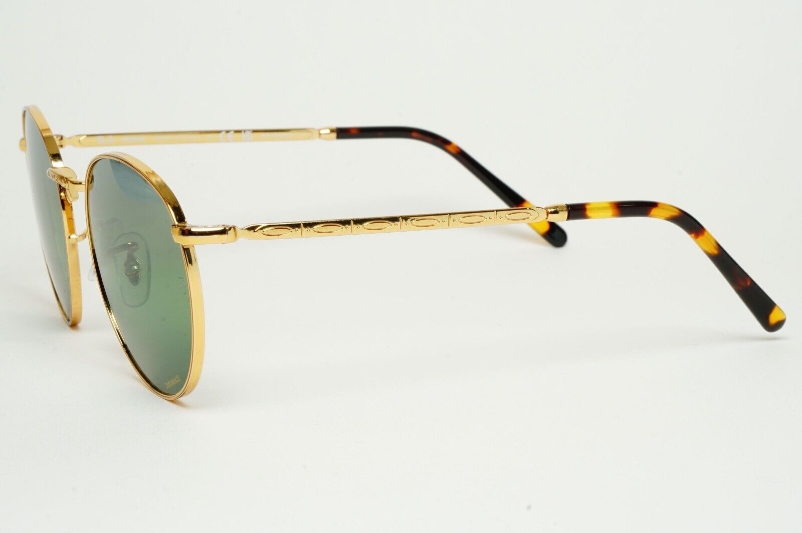 Ray-Ban Sunglasses Polarized New Round Chromance Gold RB 3637 9196/G4 53mm
