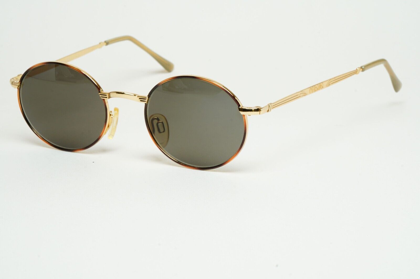 Versus Sunglasses 1996 by Gianni Versace Vintage Round Gold MOD E74 COL 07M