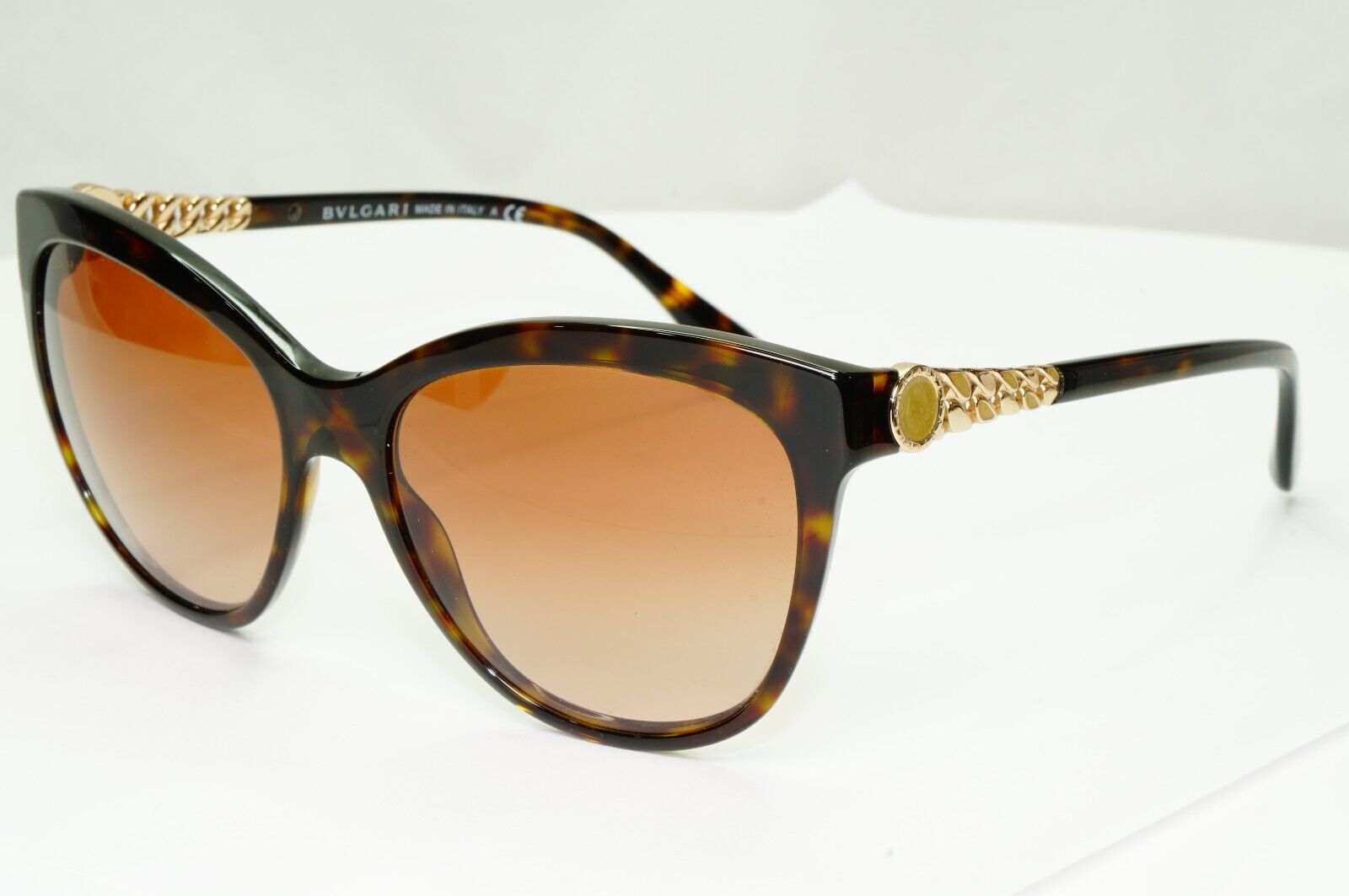 Bvlgari Gold Chain Sunglasses Brown Gradient Tortoiseshell 8158 504/13 28534