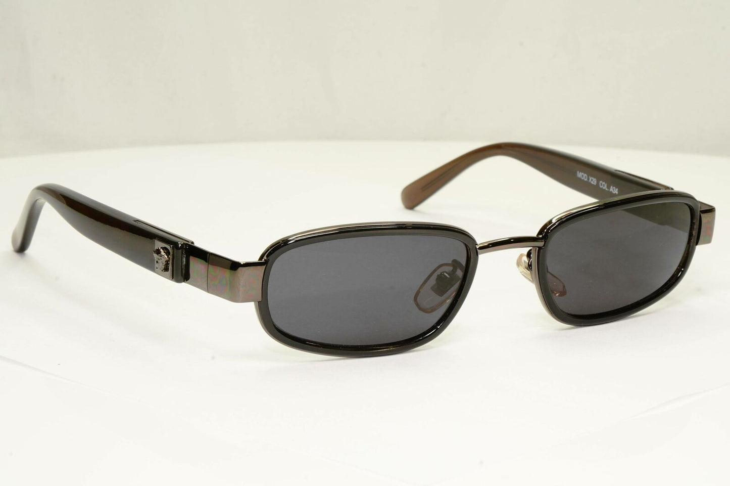 Gianni Versace 1996 Vintage Brown Gunmetal Medusa Sunglasses MOD X29 COL A34
