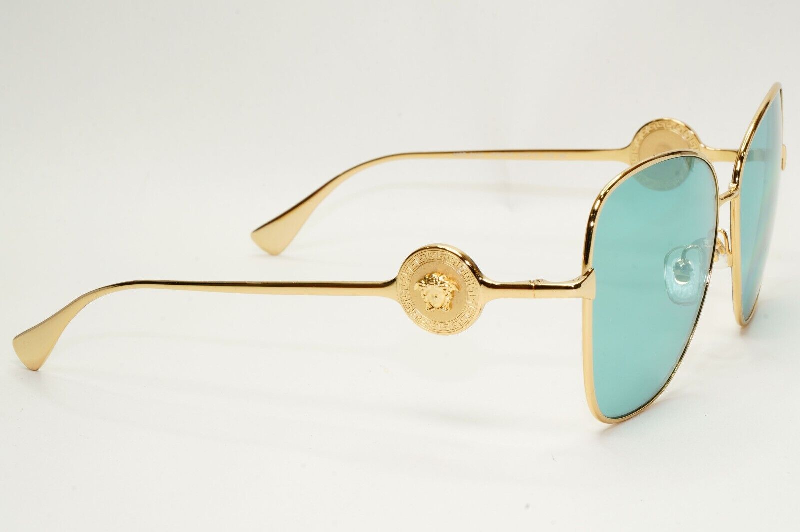Versace Sunglasses Gold Medusa Large Square Azure Green MOD VE 2256 1002/9C 60mm