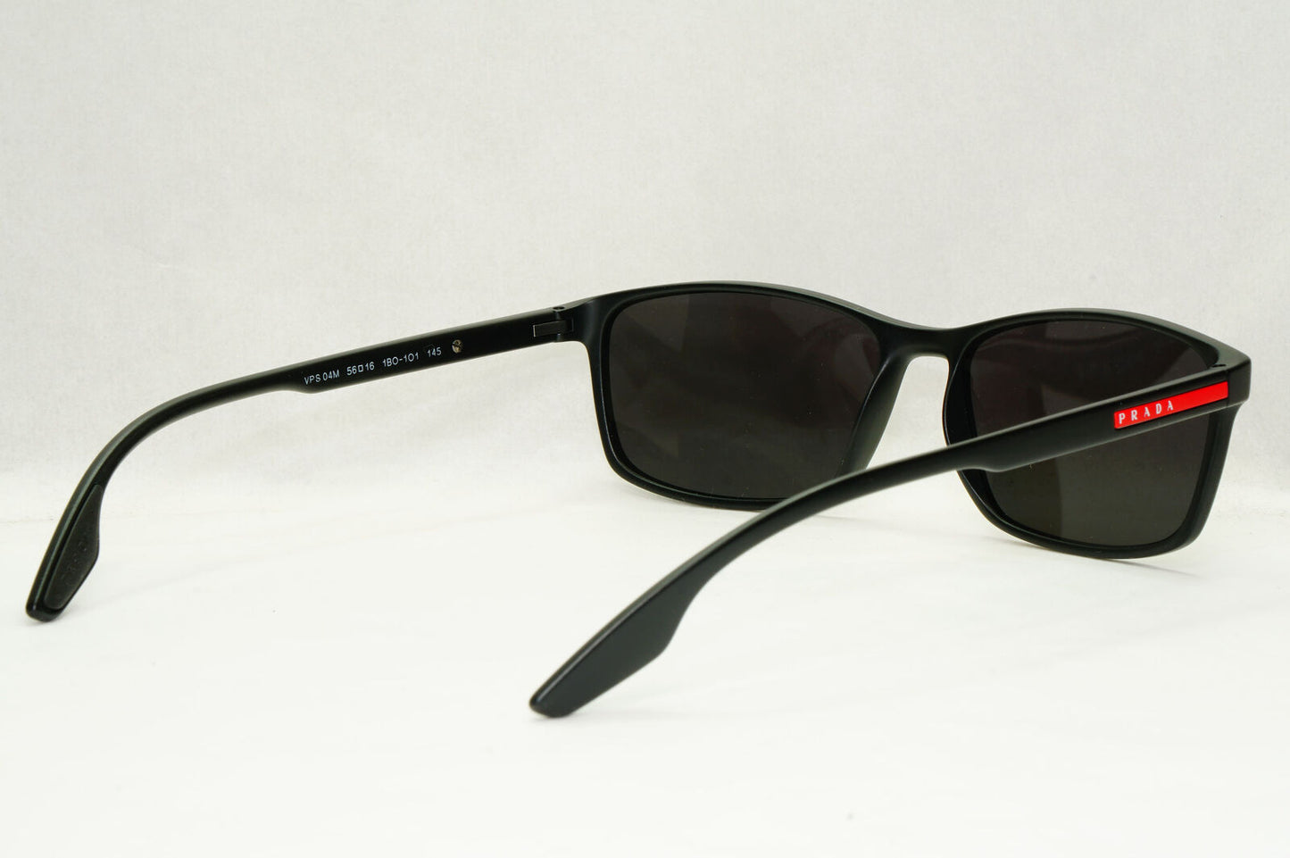 Prada Sunglasses Black Rectangle Square Matte PS04MV VPS 04M 1AB-1O1 56mm