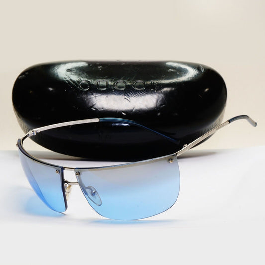 Gucci Sunglasses 2006 Vintage Blue Mirror Silver Wrap GG 2652/S YB7NL 081024