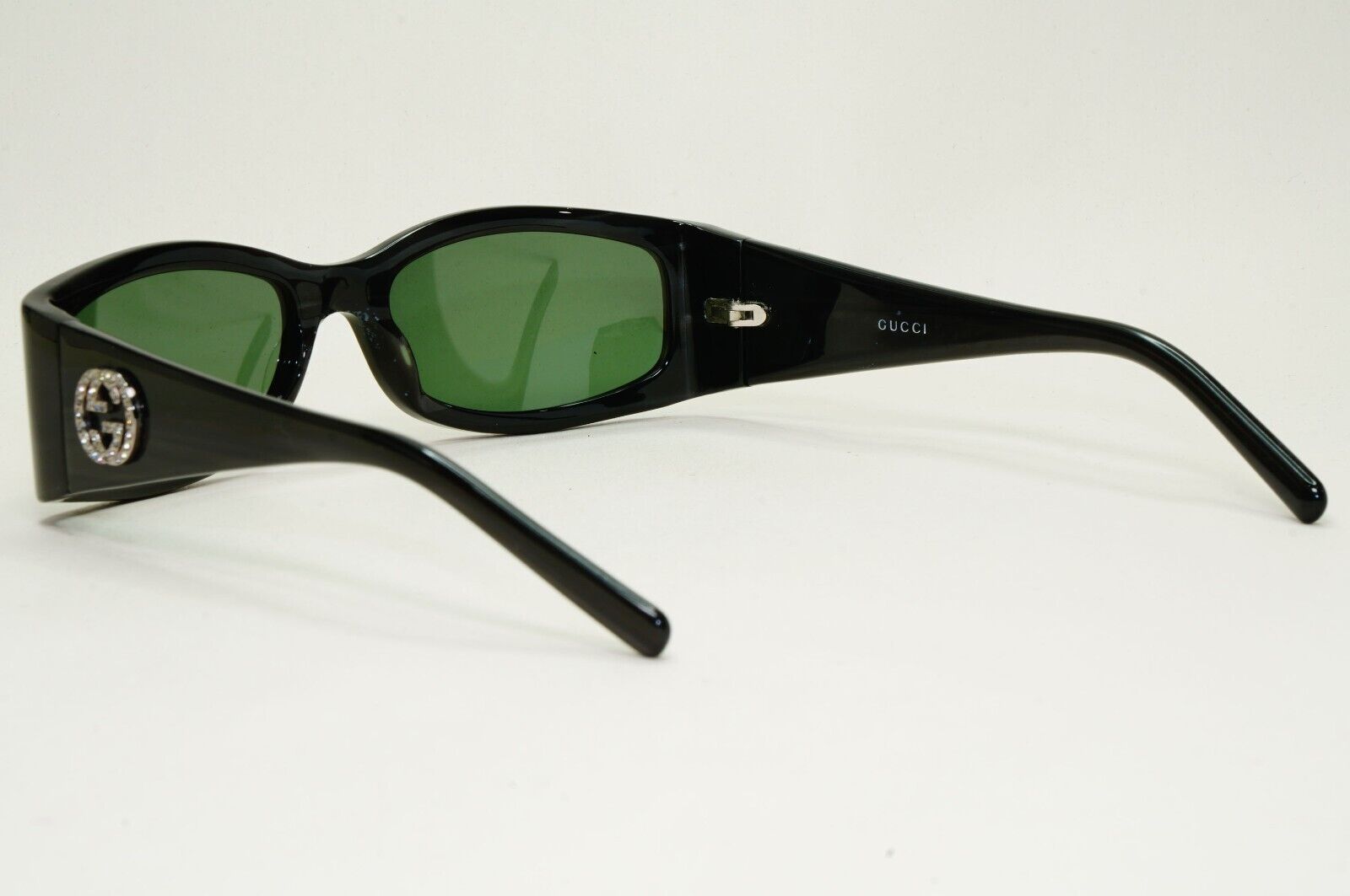 Gucci Sunglasses 1999 Vintage Grey Green Rectangle Crystal GG 2526/S AD7 051124