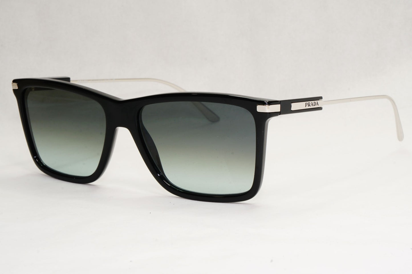 Prada Sunglasses Glass Lens Black Silver Grey Gradient PR01ZS SPR 01Z 1AB-06T [A
