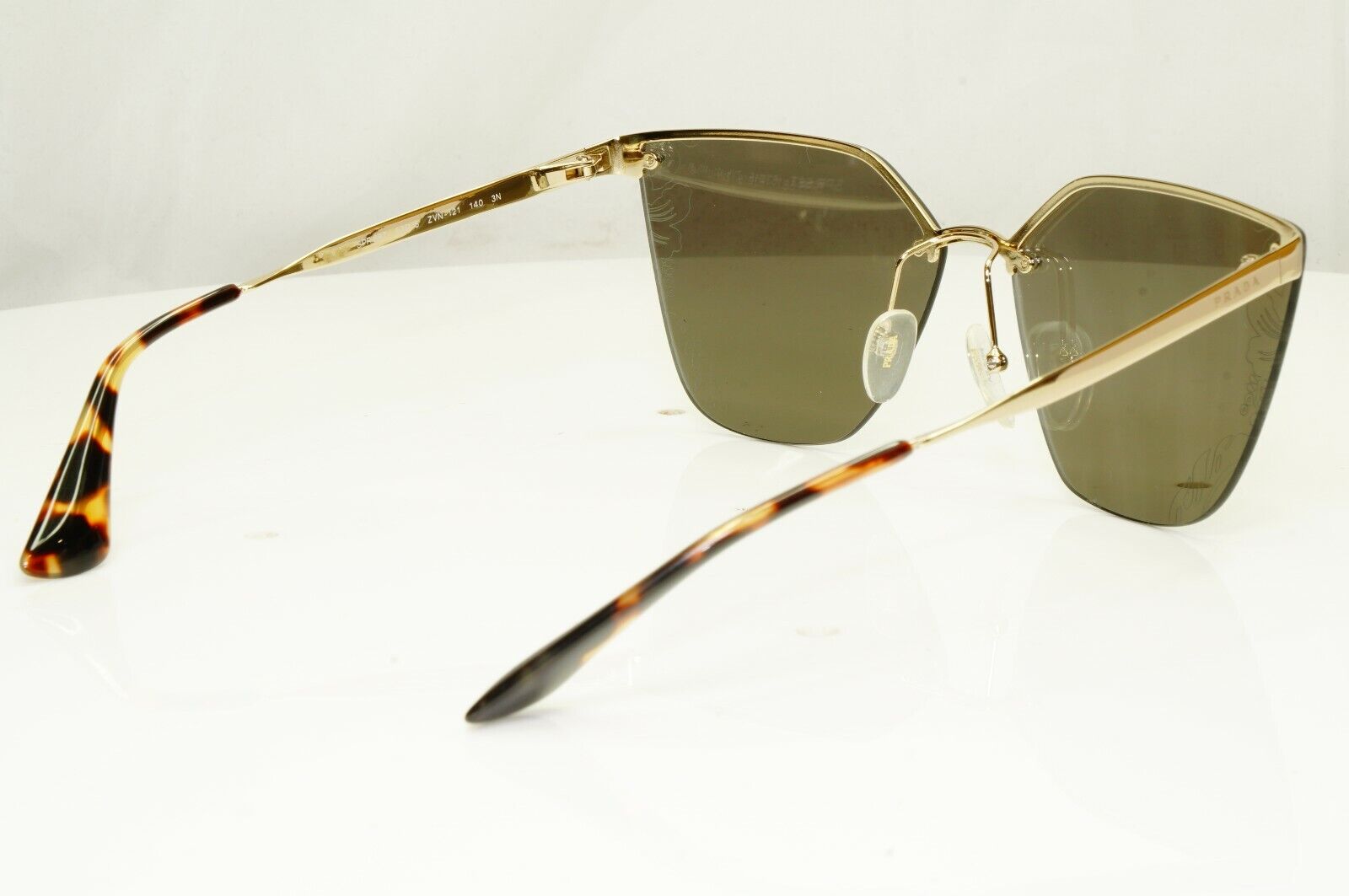 Authentic PRADA Womens Gold Silver Sunglasses Cinema Floral SPR 68T ZVN-121