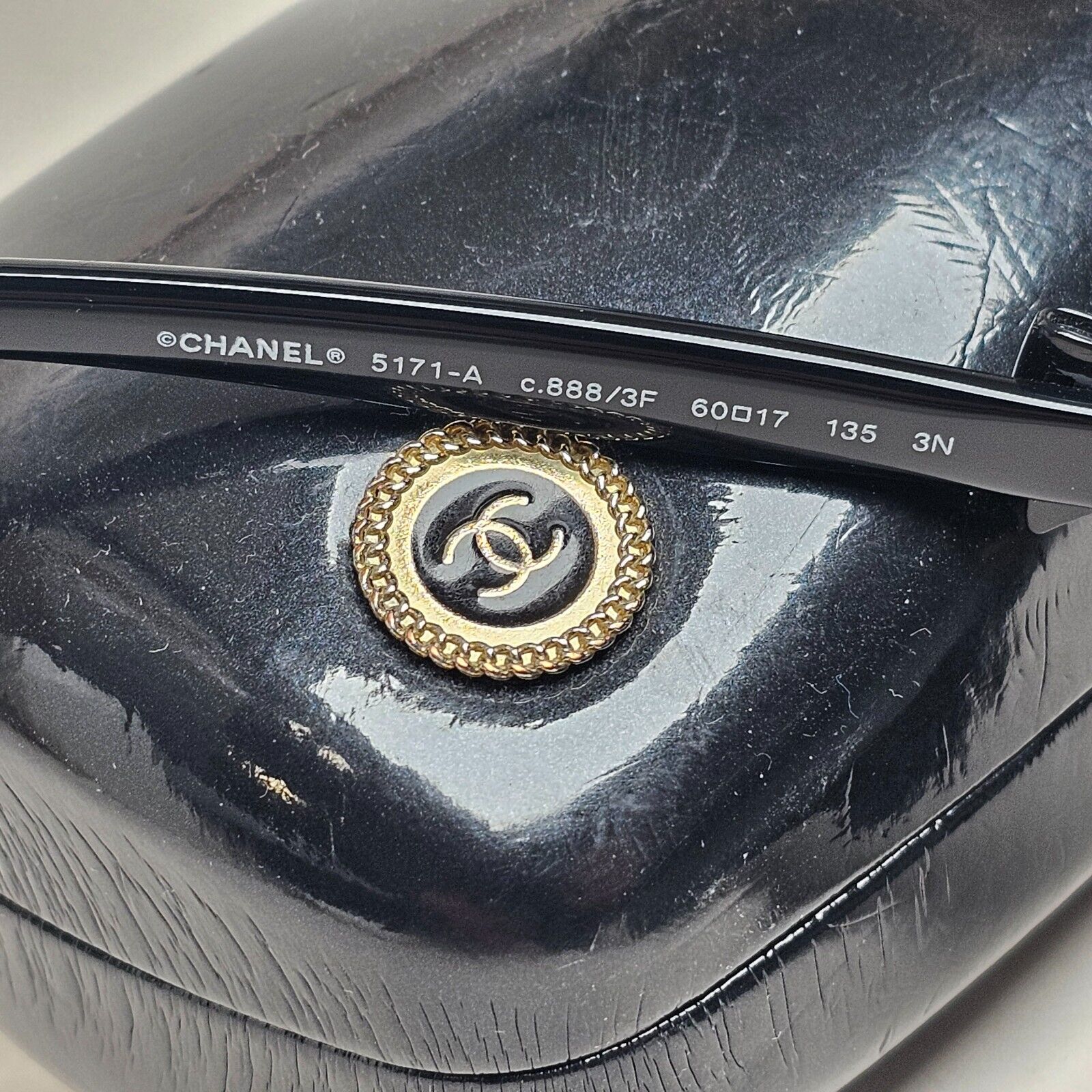 Chanel Sunglasses 2011 Bows Vintage Black Square 5171-A c.888/3F 220125