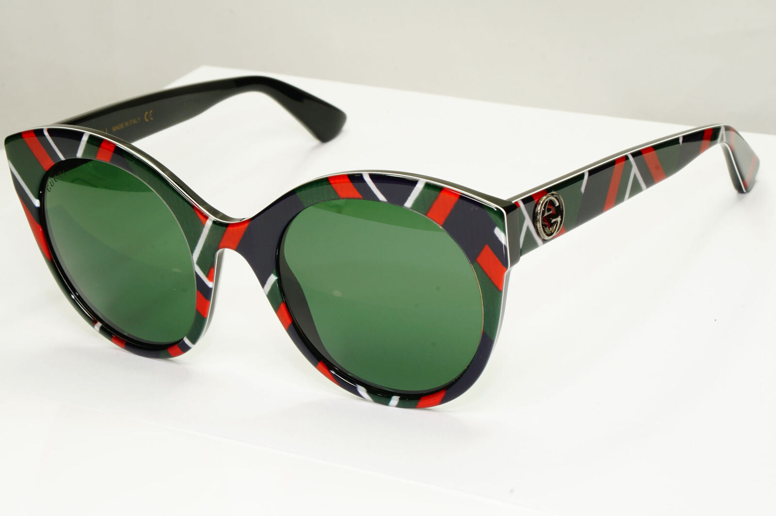 Gucci 2016 Sunglasses Black Green Tiger Oversized Square GG 0028S 010 160123