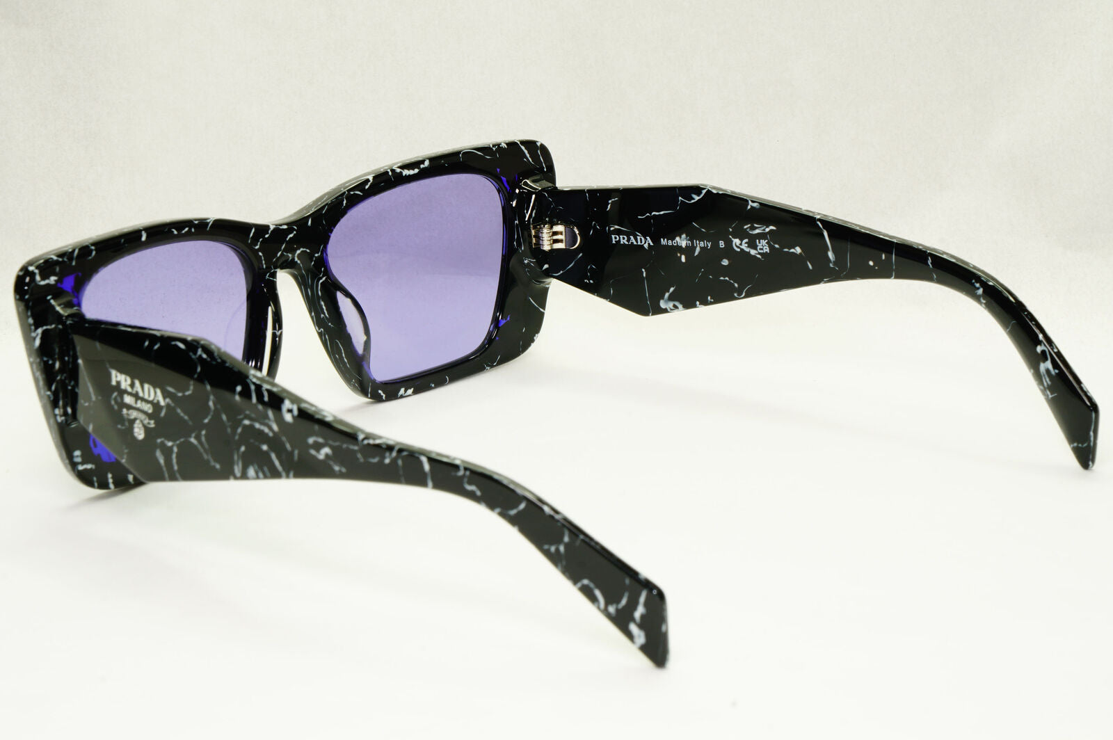 Prada Symbole Sunglasses Black White Marble Violet PR08YS SPR 08YF 03V01O