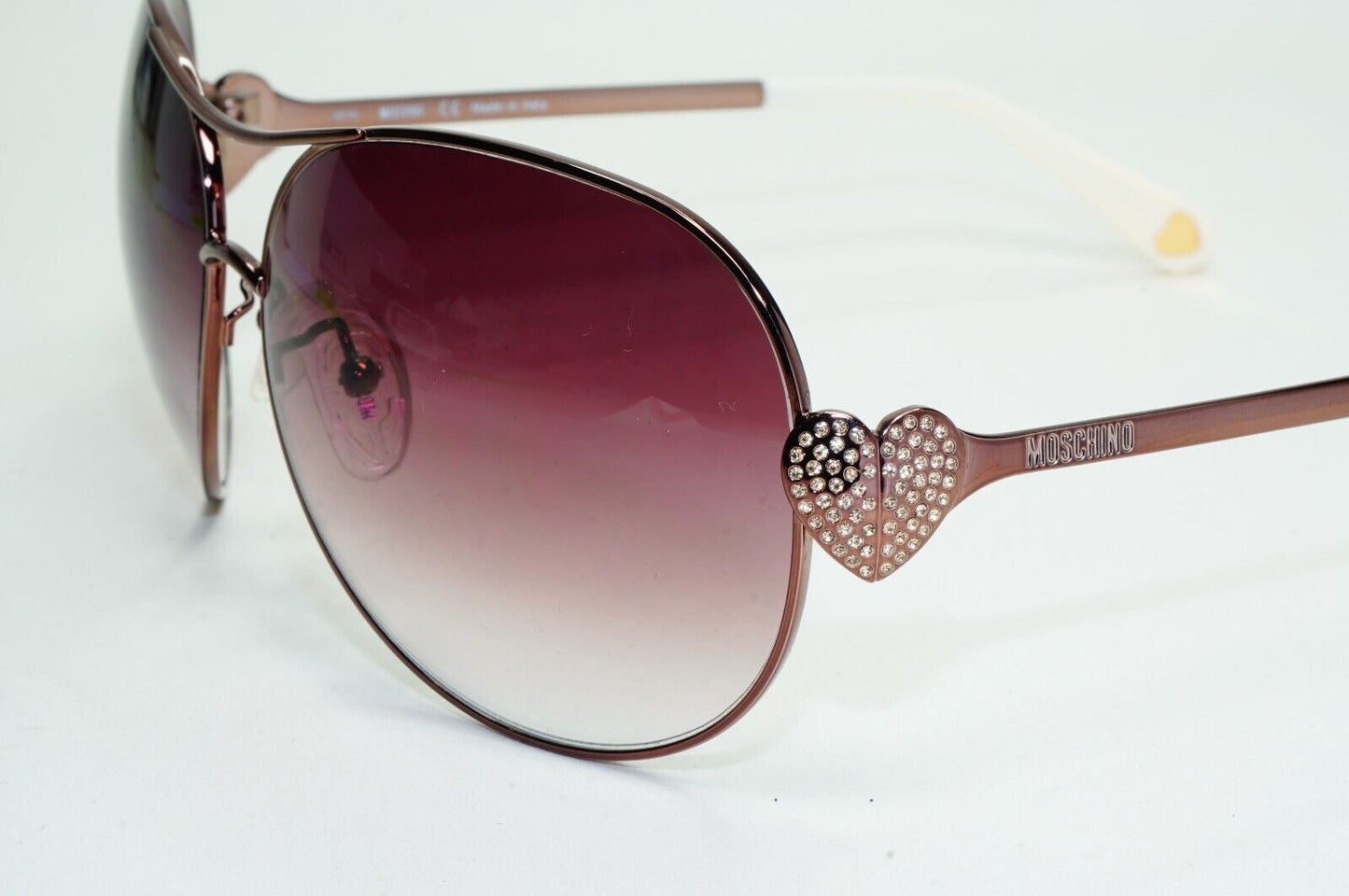 Moschino Sunglasses 2005 Vintage Brown Bronze Pilot Heart MO578 02 101124