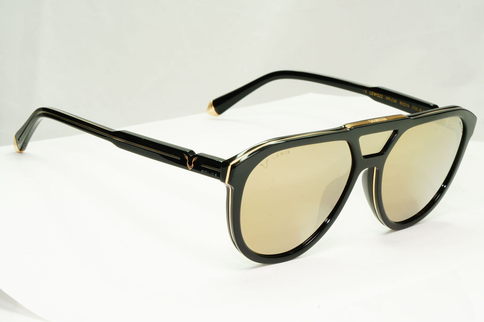Police Lewis Hamilton F1 Sunglasses Black Gold Mirror Pilot 22 SPL C50 COL BLKG