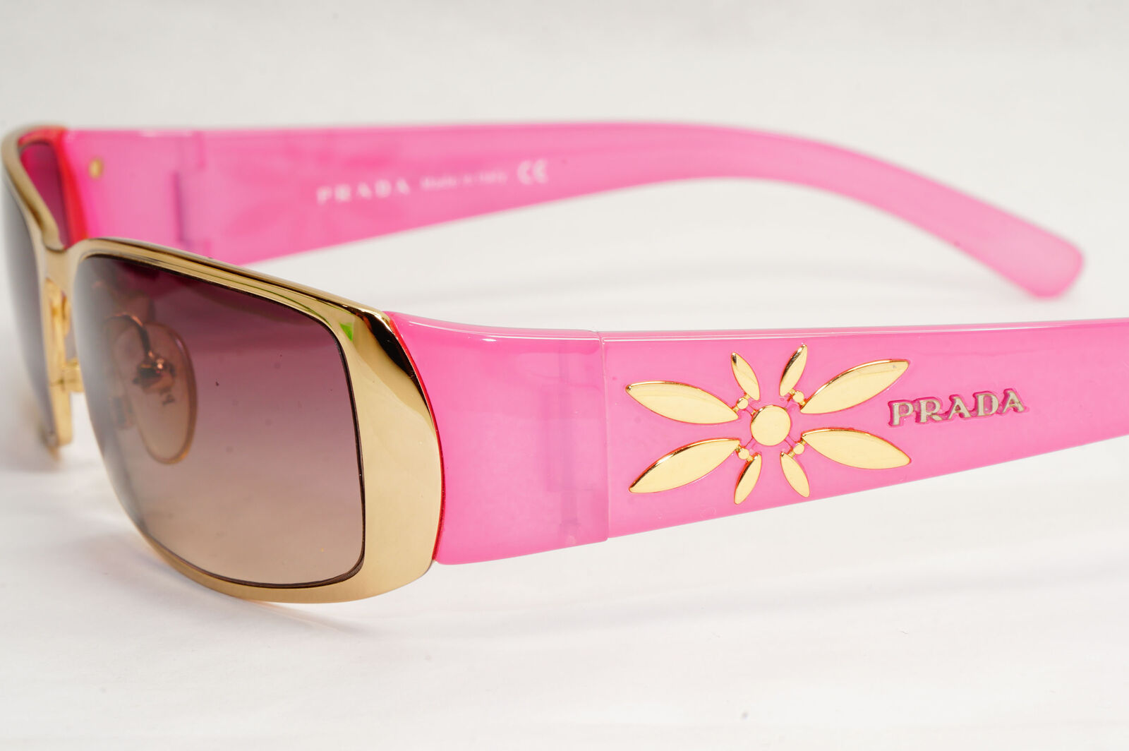 Prada Sunglasses 2006 Vintage Pink Gold Rectangle PR55GS SPR 55G 5AK-6S1 180124