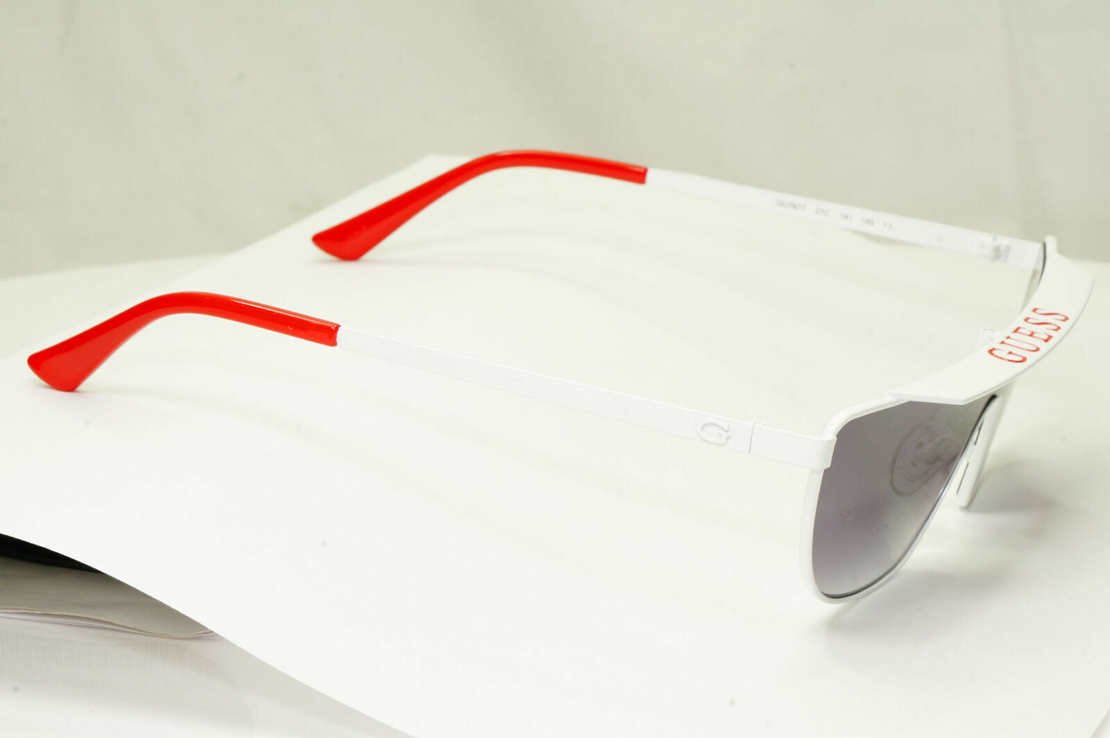 Guess Sunglasses Punk Visor Mens Womens Shield White Grey Smoke GU 7677 21C