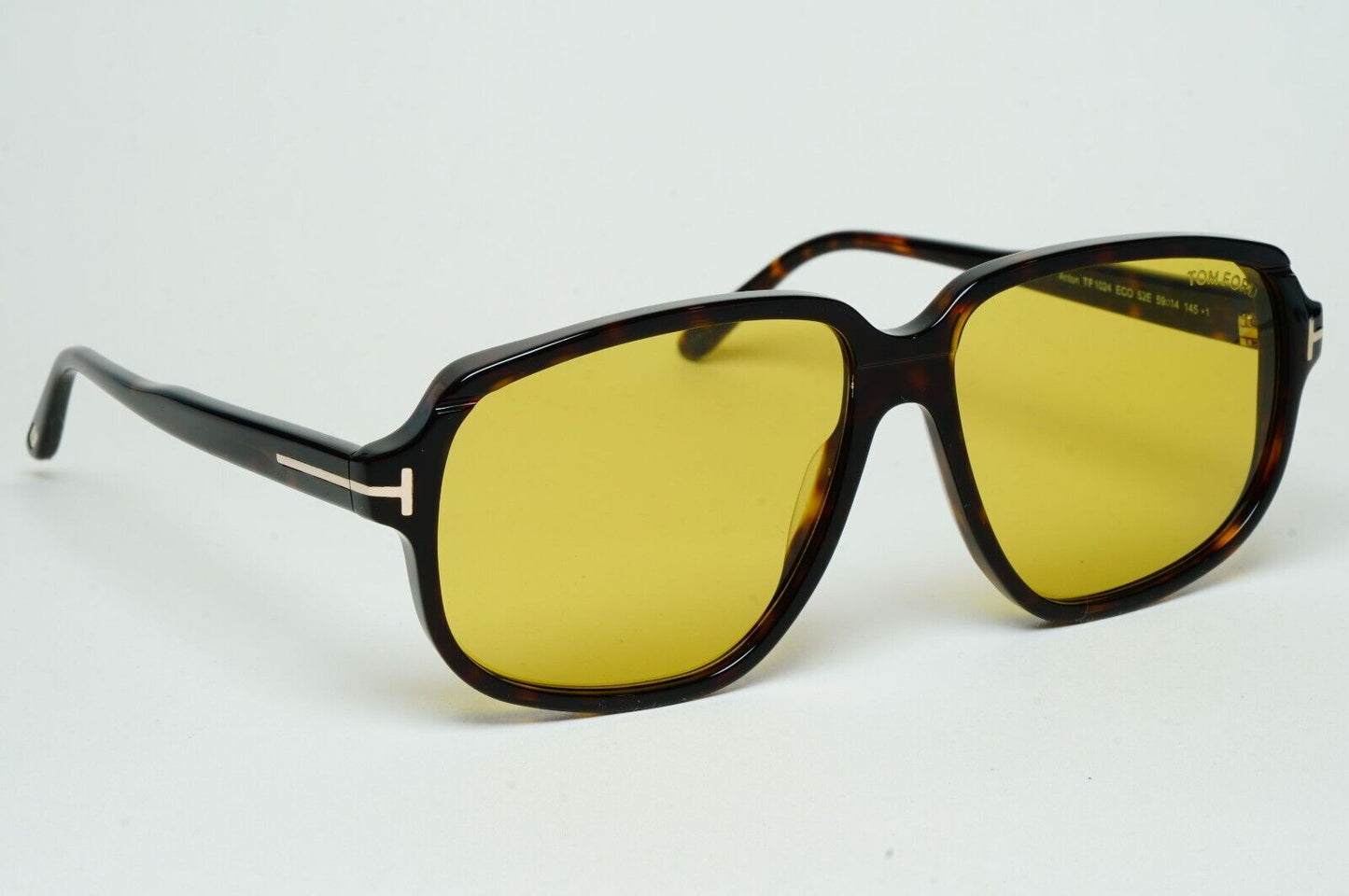 Tom Ford Sunglasses Anton Yellow Brown Tortoiseshell Square FT1024 TF 1024 52E