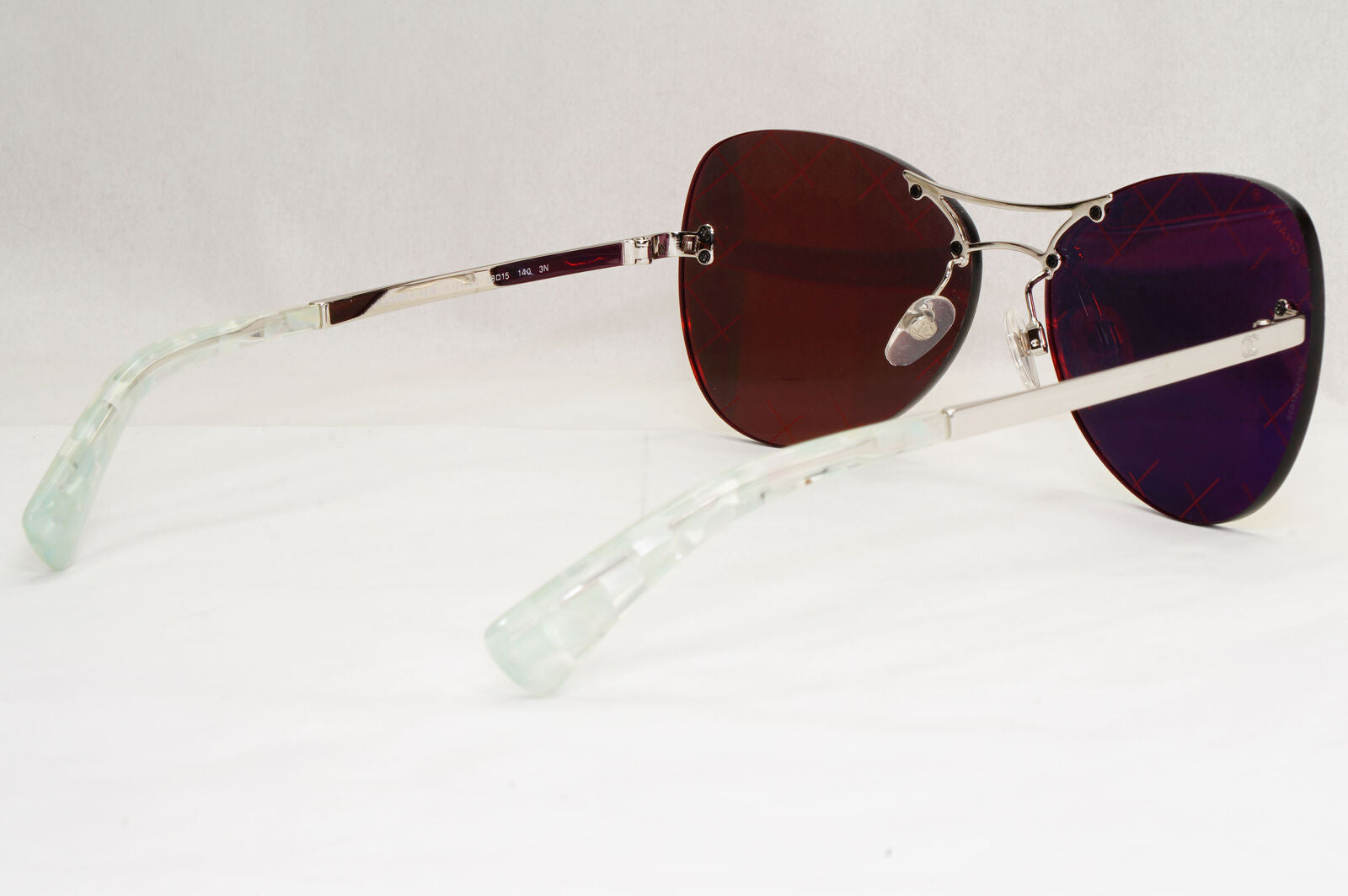 Chanel Sunglasses Mirrored Orange Yellow Silver Rimless 4218 c.124/6Q