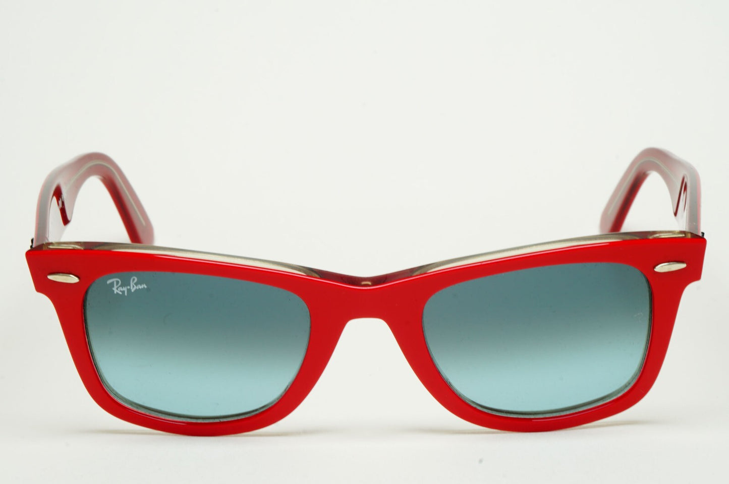 DAMAGED Ray-Ban Sunglasses Wayfarer Red Grey Gradient RB 2140 1296/3M 50mm