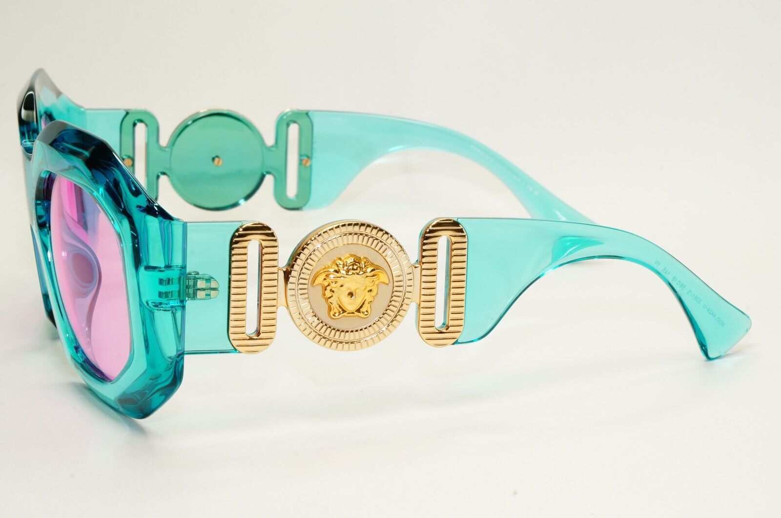 Versace Sunglasses Turquoise Transparent Gold Medusa Fuchsia MOD VE 4424U 5361/5