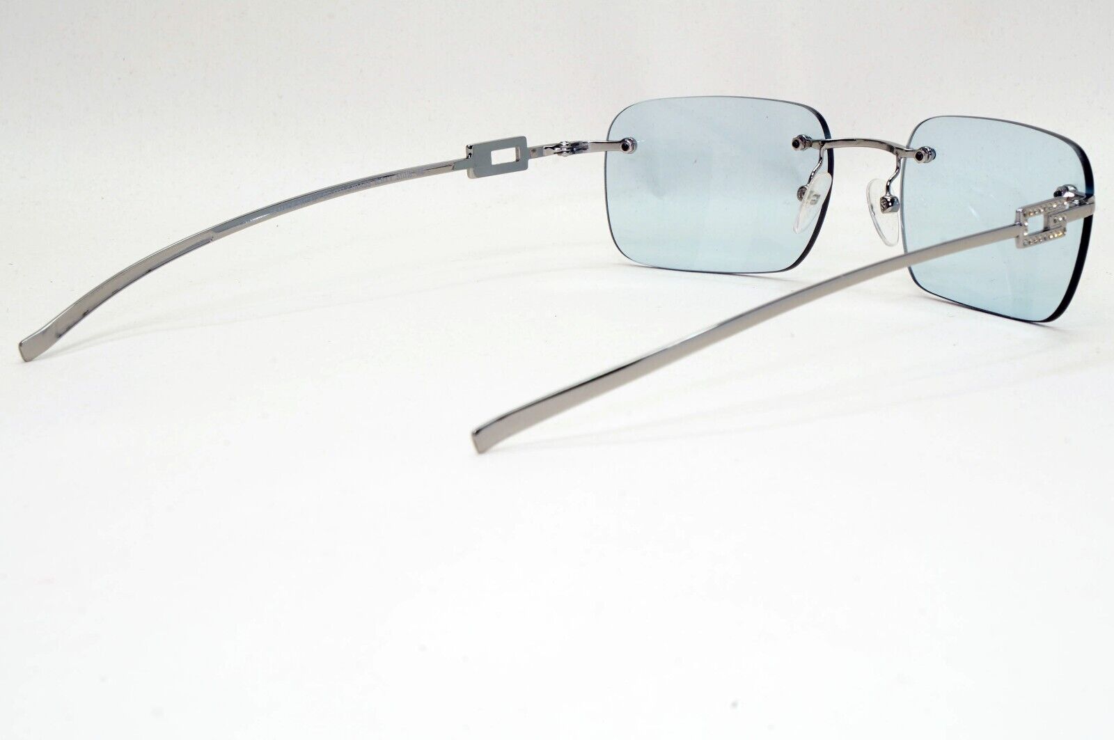 Gucci Sunglasses 1997 Vintage Rimless Blue Silver GG 1777/STRASS 6LBXY 011124