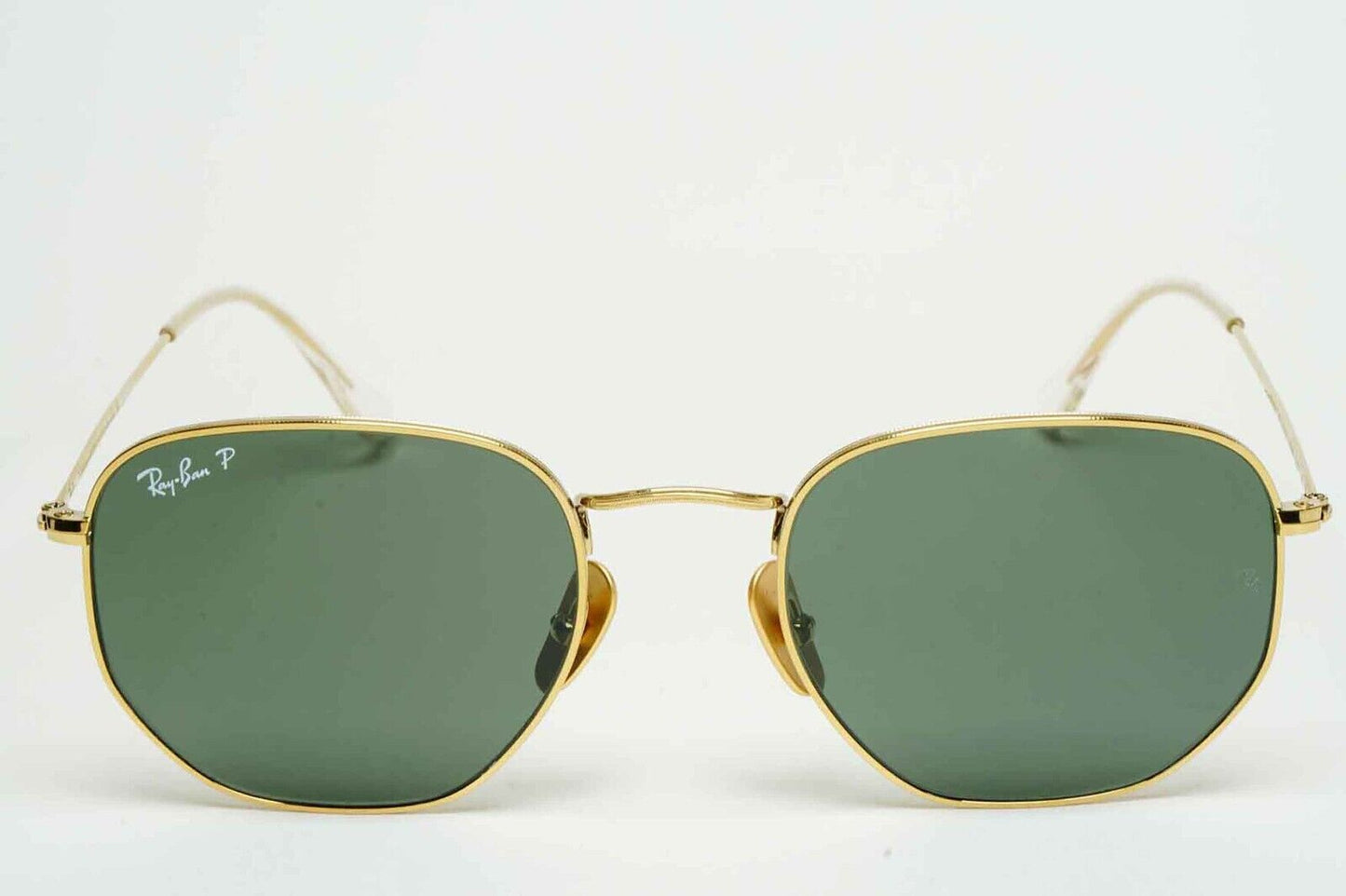 Ray-Ban Sunglasses Hexagonal Titanium Polarised Gold Green RB 8148 9216/58 54mm