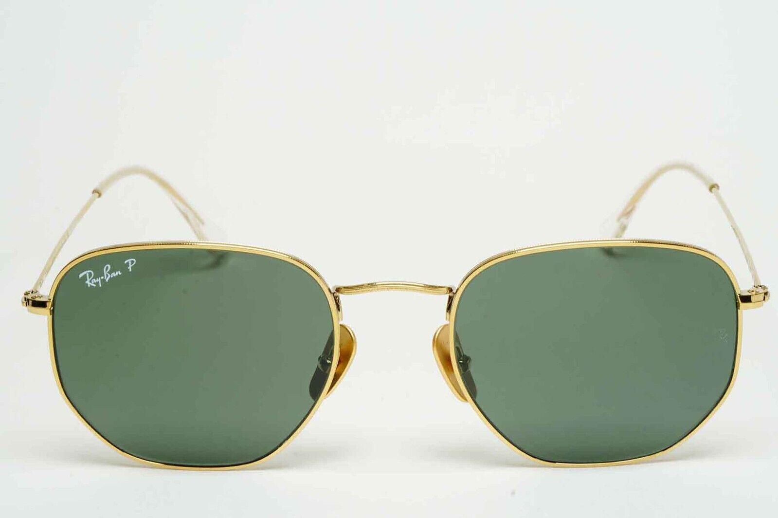Ray-Ban Sunglasses Hexagonal Titanium Polarised Gold Green RB 8148 9216/58 54mm