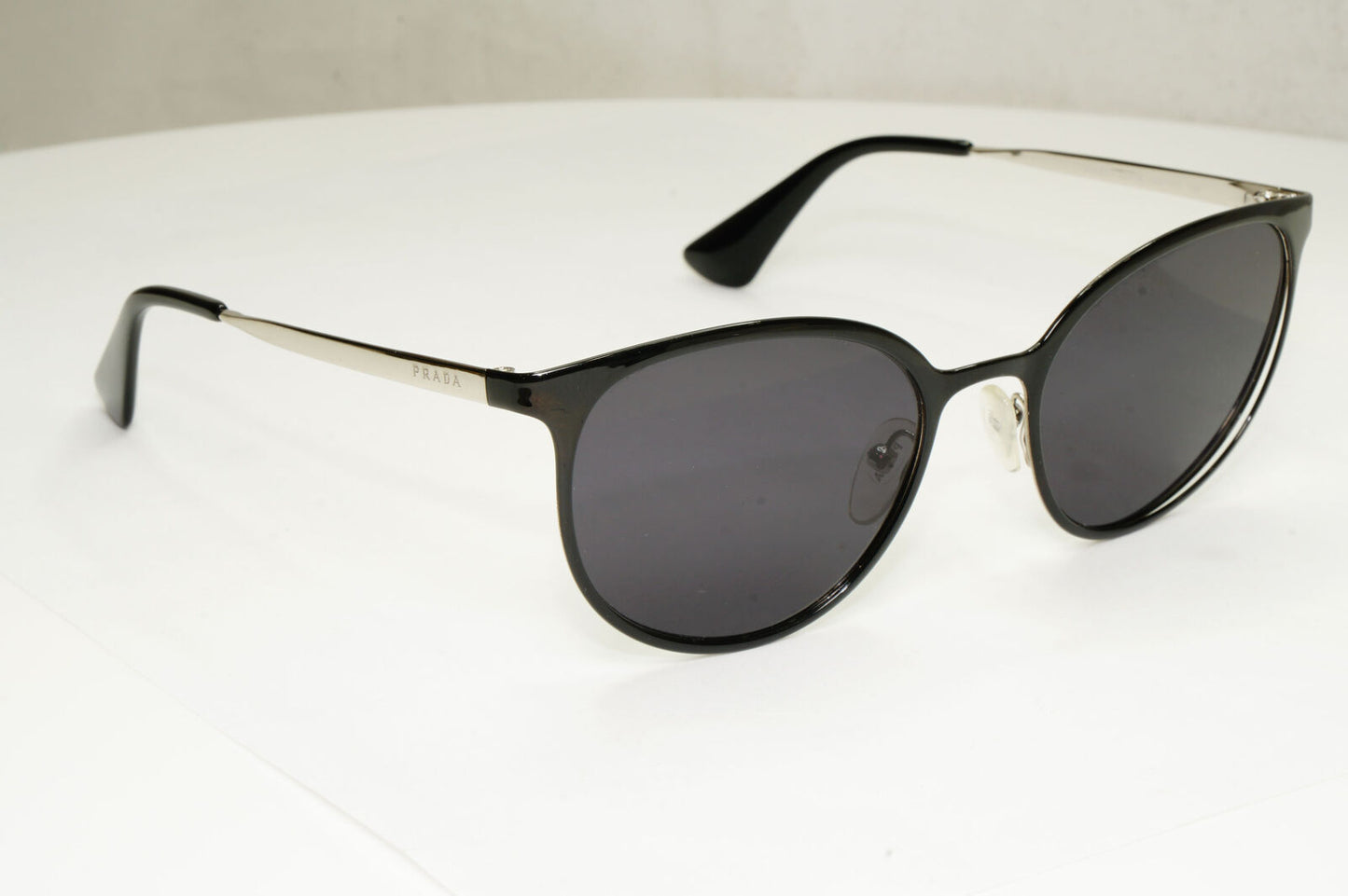 Prada Sunglasses Black Silver Metal Square Panto PR53TV VPR 53T 1AB-1O1 180323