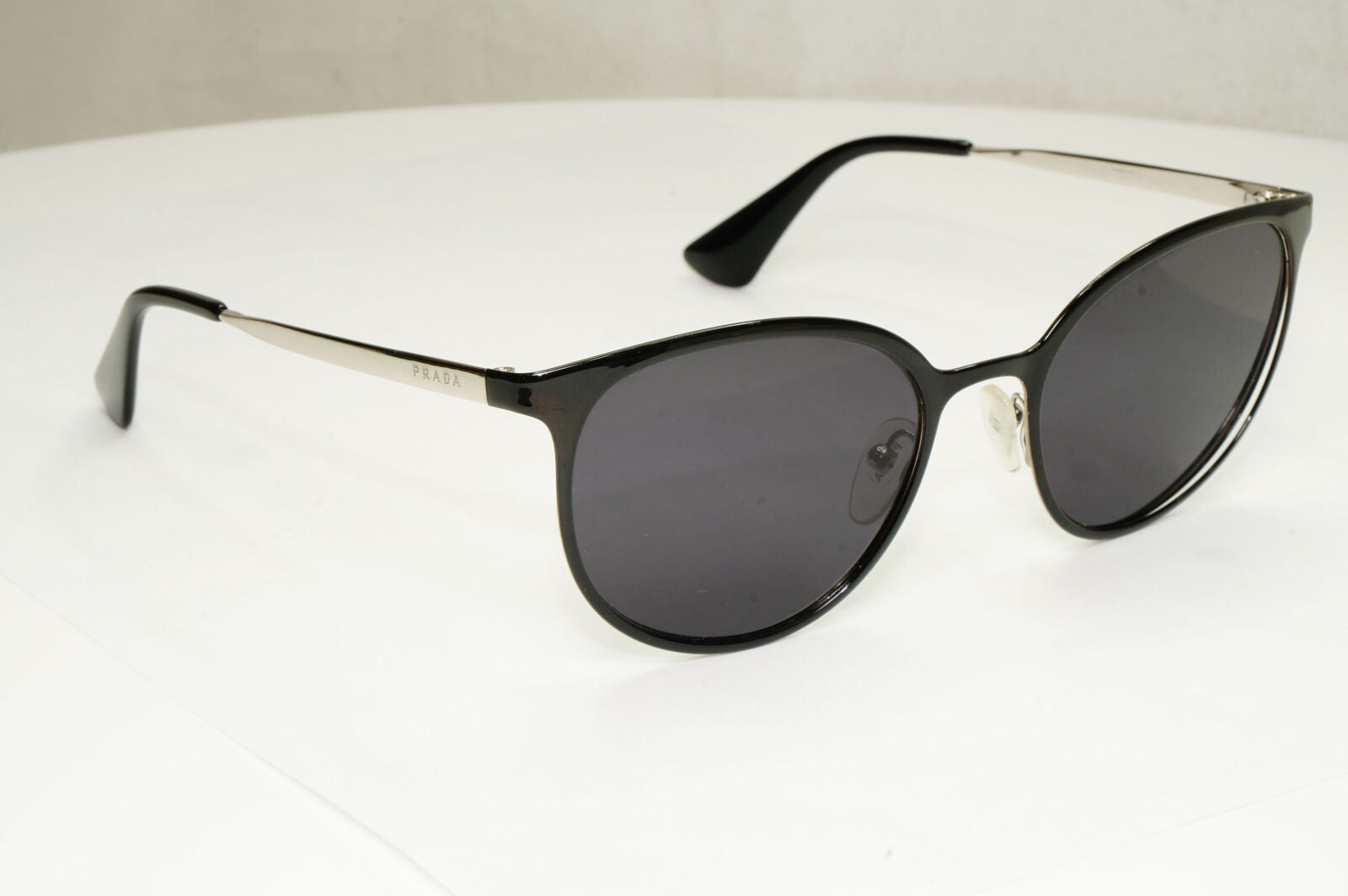 Prada Sunglasses Black Silver Metal Square Panto PR53TV VPR 53T 1AB-1O1 180323