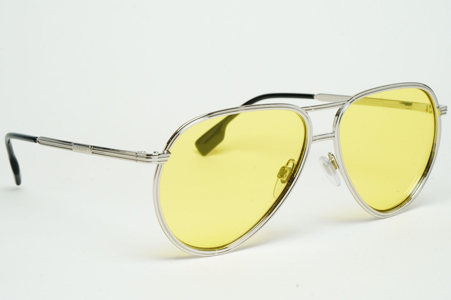 Burberry Sunglasses Scott Silver Yellow Metal Pilot BE 3135 1005/85 59mm A