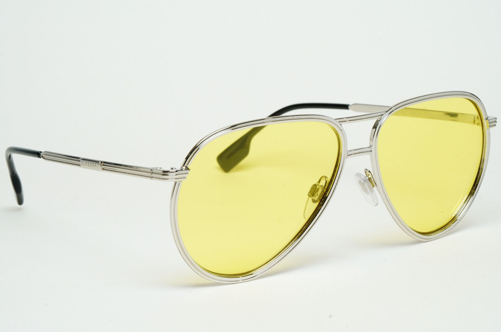 Burberry Sunglasses Scott Silver Yellow Metal Pilot BE 3135 1005/85 59mm A