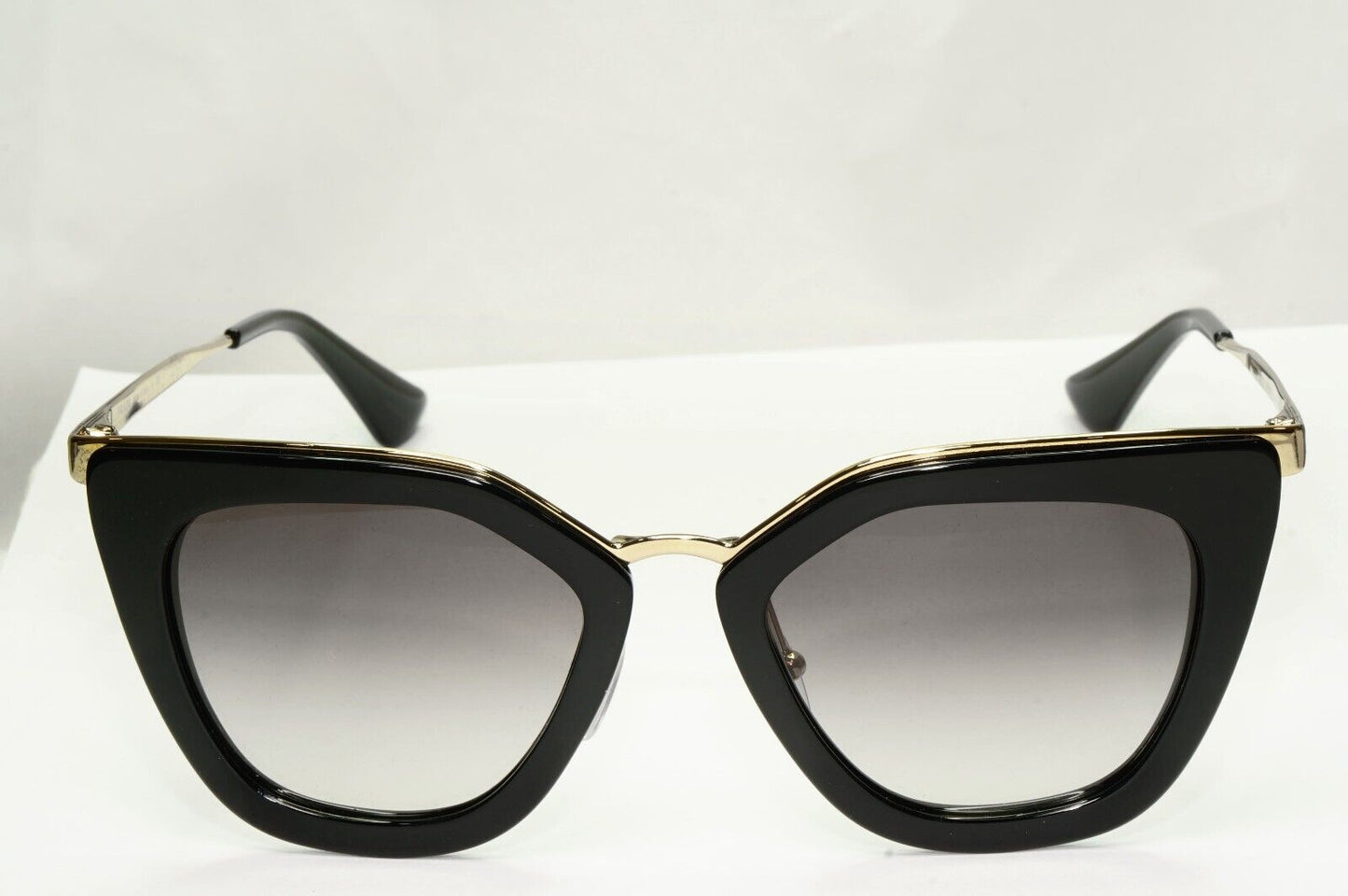 Prada Cinema Black Sunglasses Gold Square Gradient Grey PR53SS SPR 53S 1AB-0A7