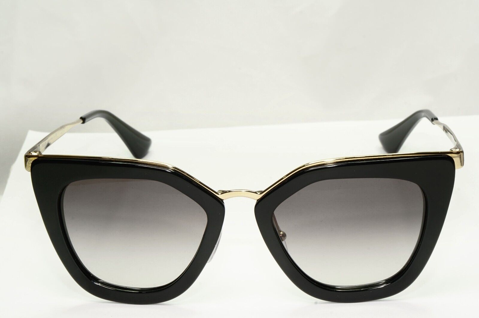 Prada Cinema Black Sunglasses Gold Square Gradient Grey PR53SS SPR 53S 1AB-0A7
