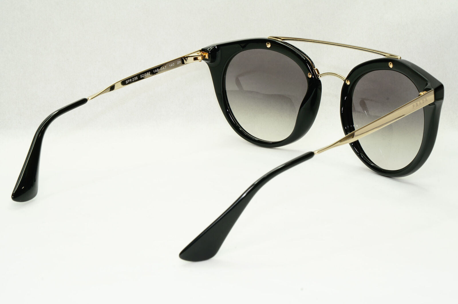 Prada Sunglasses Cinema Black Gold Grey Gradient PR23SS  SPR 23S 1AB-0A7 52mm