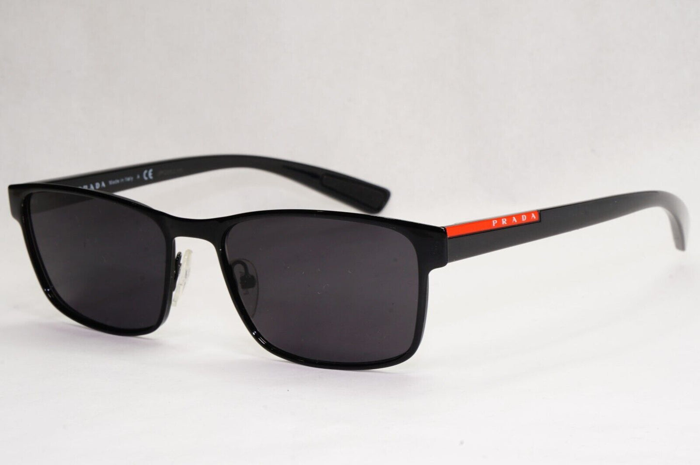Prada Sunglasses Black Rectangle Square Metal Rim PS50GV VPS 50G 1AB-1O1 55mm